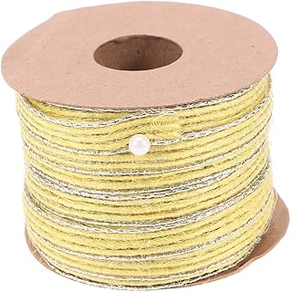 EXCEART Cinta De Arpillera De Yute De 10 M Cuerda Elástica Amarilla para Decoración De Jarrones De Flores