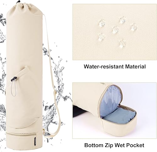 Miniatura 2 de sportsnew Bolsa para esterilla de yoga con bolsillo para botella de agua y bolsillo inferior húmedo, bolsa de almacenamiento multifuncional, patente