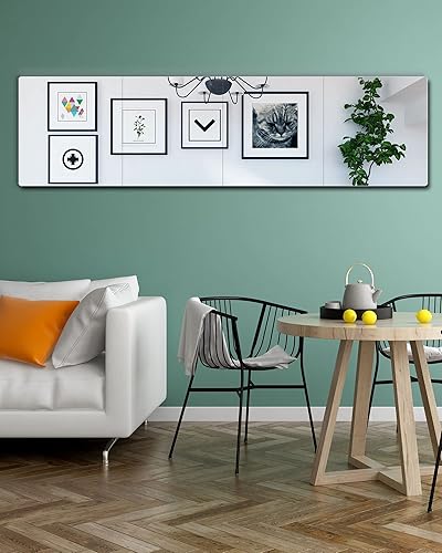 Miniatura 8 de Azulejos de espejo irrompibles de longitud completa para pared, espejo corporal para niños, 4 piezas de 12 x 12 pulgadas, plástico acrílico sin