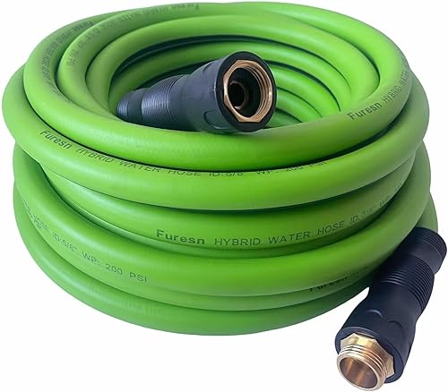 Manguera de jardín de 58 pulgadas x 25 pies, híbrida, sin torceduras, resistente, ligera, flexible, accesorios macho hembra, mango de agarre