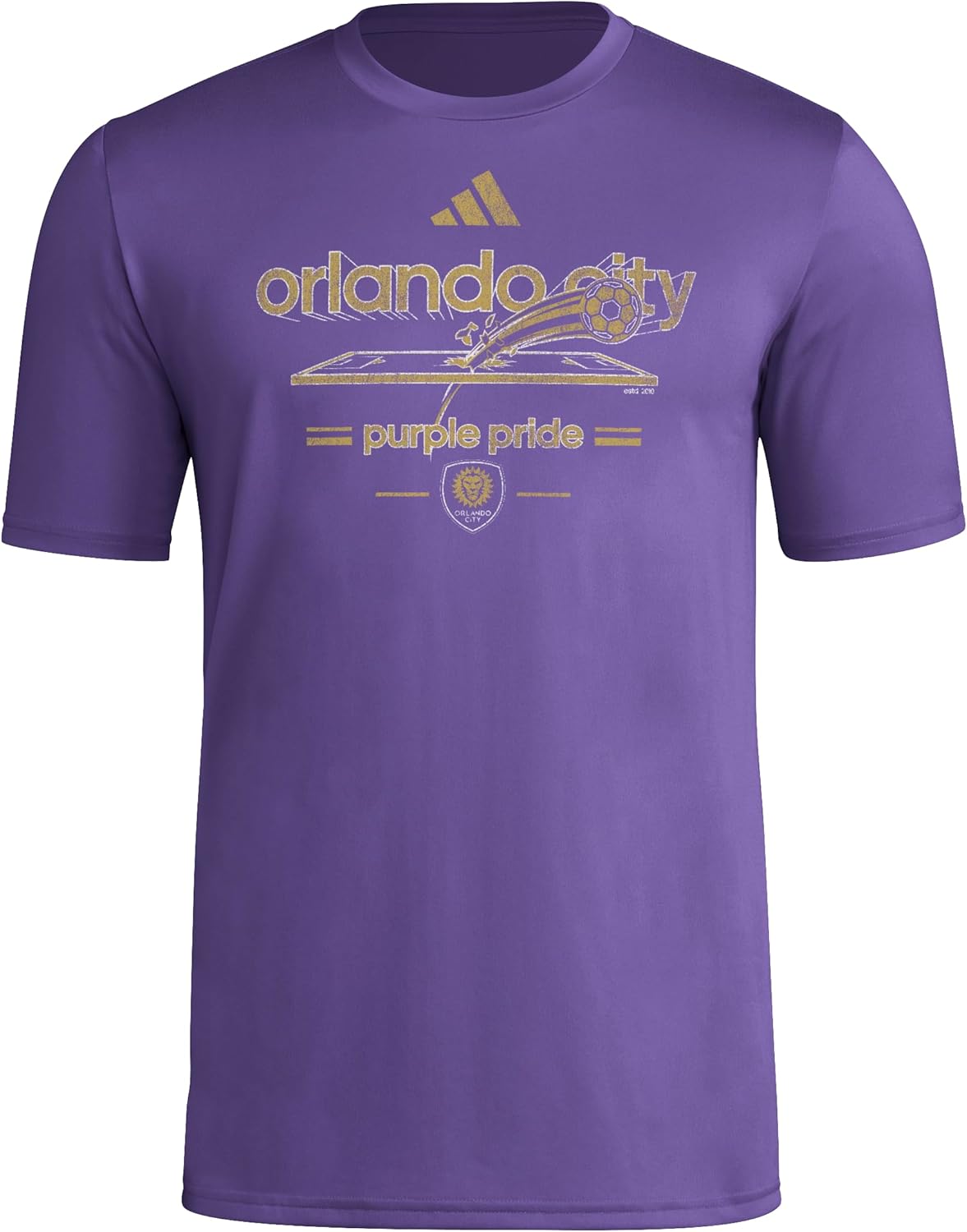 Adidas Mens Orlando City Sc Vintage World Pre-Game Short Sleeve T-Shirt