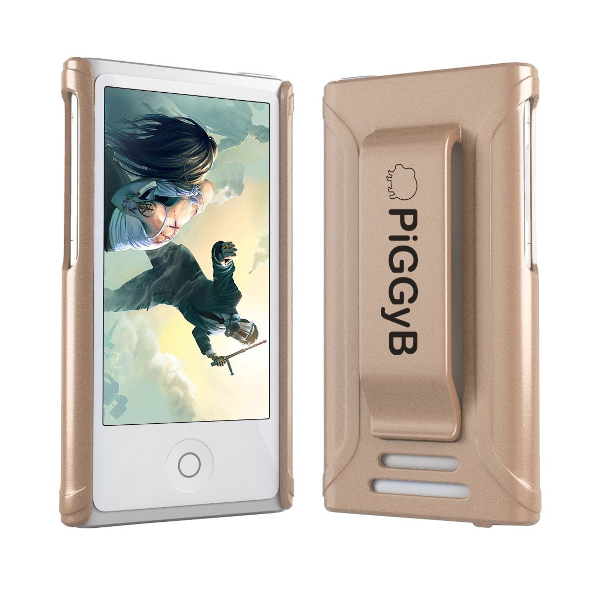 Clip IT! Case Wrist Strap Cover Belt Clip Running Gym Sport Wrist Strap for iPod Nano 7th and 8th Gen 7 7G (Gold)