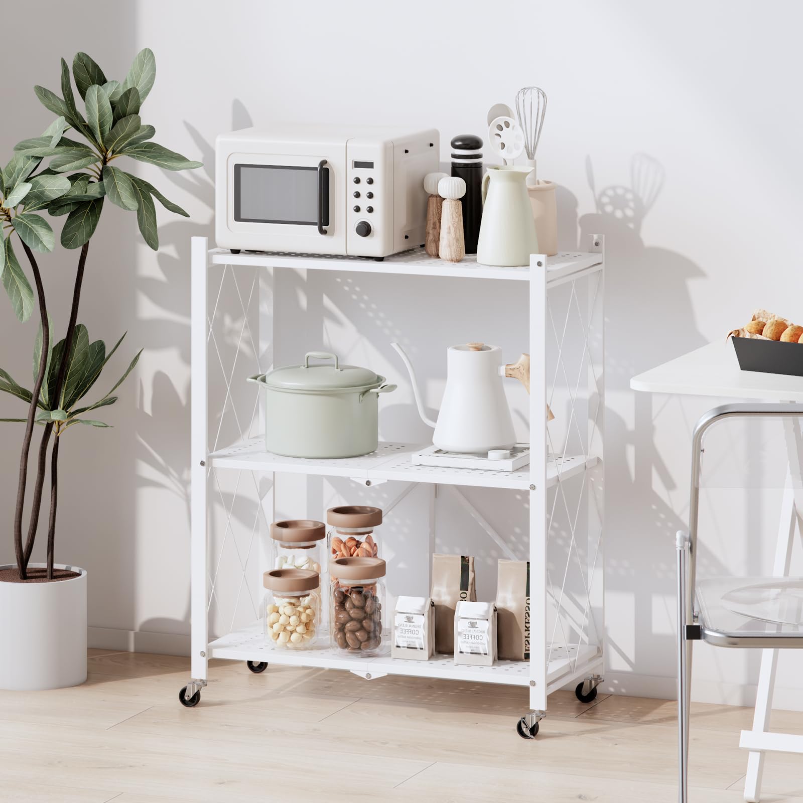 Amazon｜ANDWINT スチールラック メタルラック 幅70 ホワイト 3  