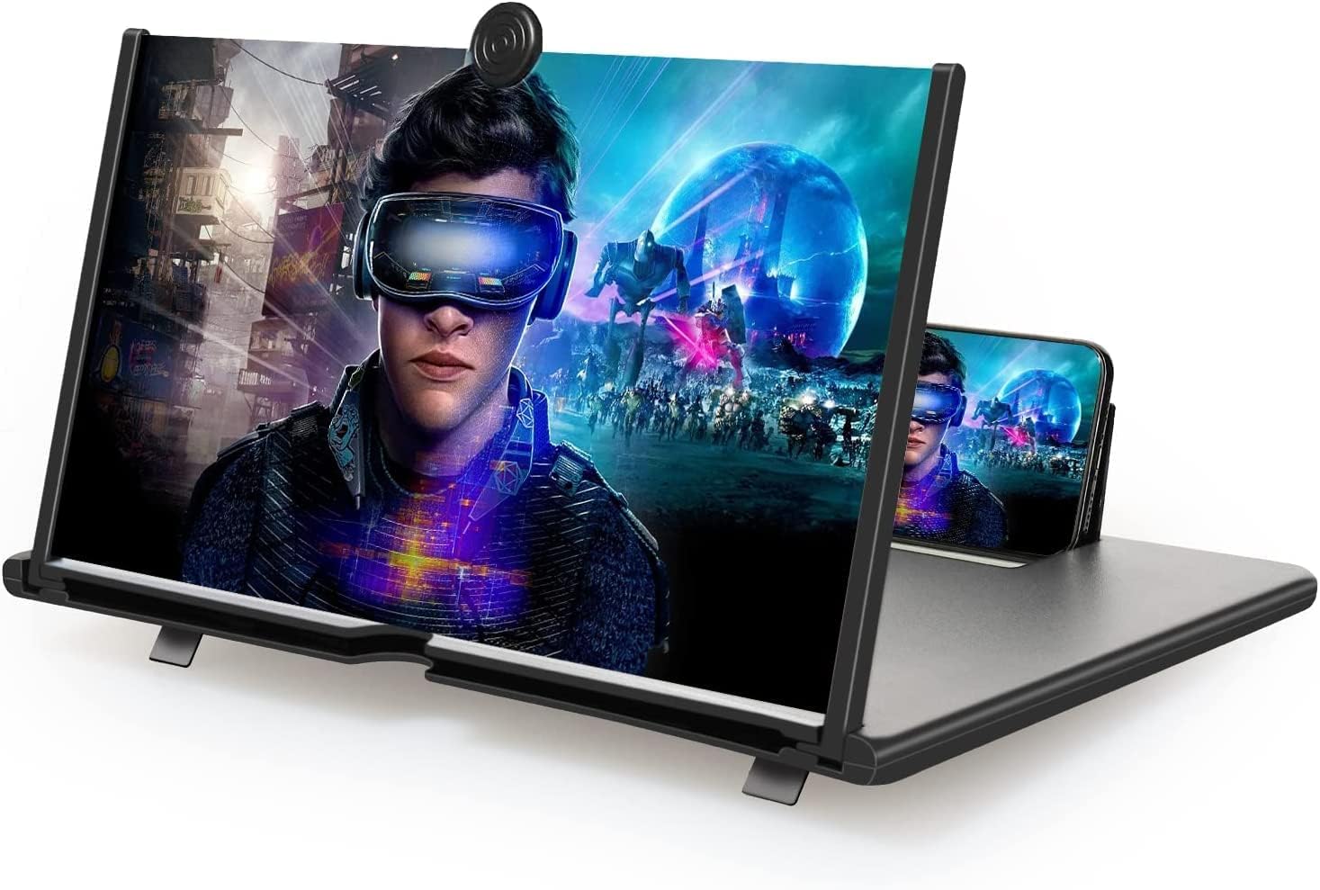 Loupe pour téléphone Portable de 16 ", 3D HD, Pliable, pour Films et vidéos, Anti-reflet, Compatible avec Tous Les Smartphones (Noir)