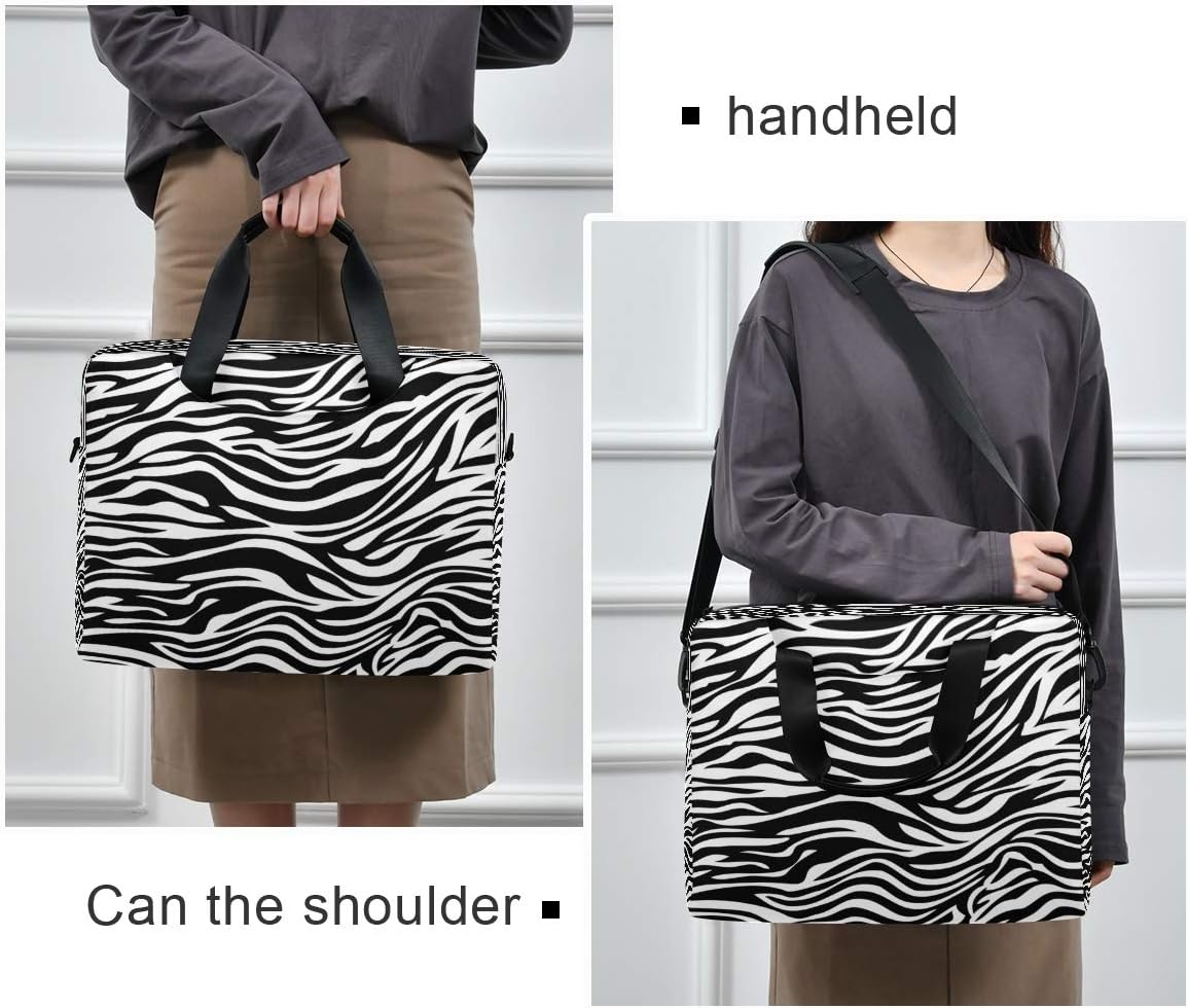 Laptop Bag Stripe Tiger Zebra Skin Texture Laptop Sleeves Case for 13 14 15.6 Inch Computer Tablet Briefcases Carrying Case Shoulder Bag for Work