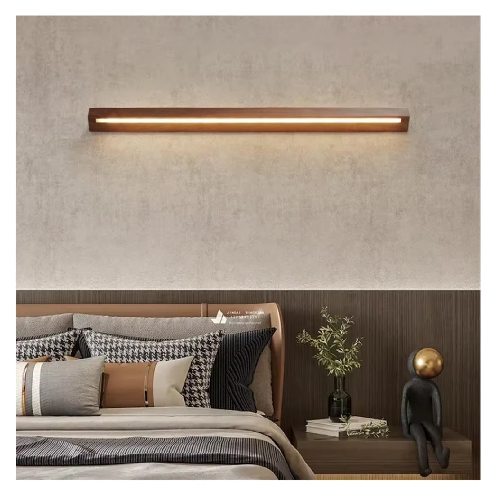 Lampada da parete moderna a LED lunga stile nordico, decorazione per la casa, soggiorno, camera da letto, lampada da parete minimalista, lampada da parete per interni (luce calda W100 cm)