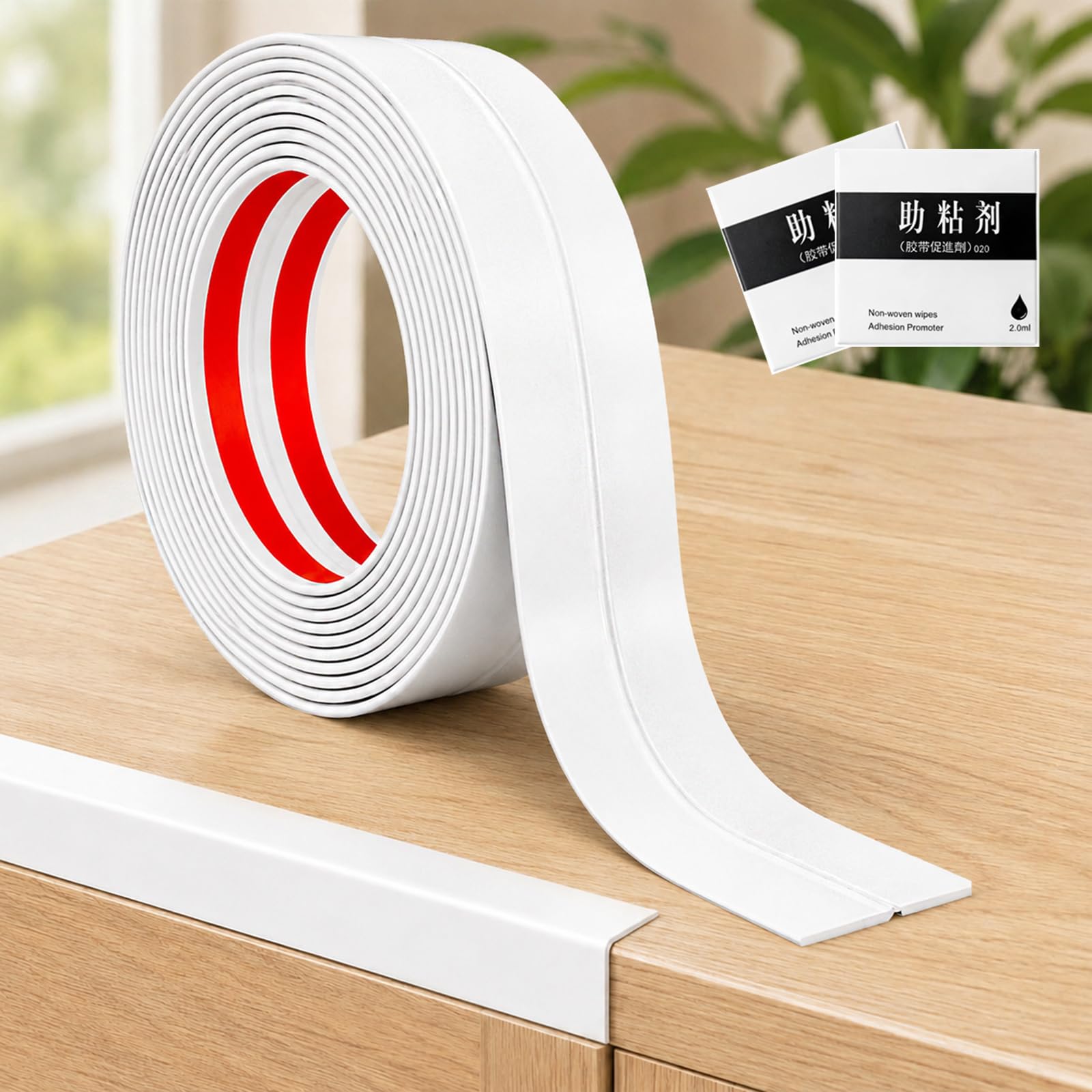 WENXINWIN Flexible Moulding Trim,4M Self Adhesive PVC Corner Trim,40MM Wide Wall Corner Protectors White Tile Trims and Edgings Peel and Stick Moulding for Ceilings Tile Edges and Wall Corners
