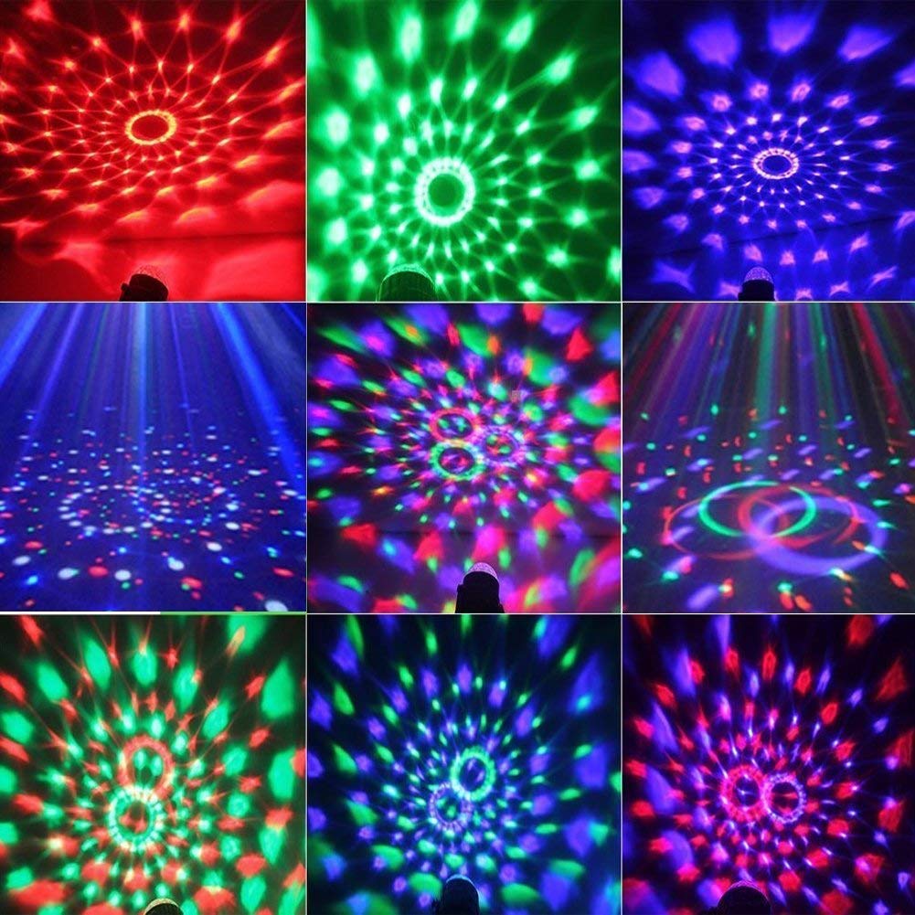 Lumières disco U 'King, télécommande DJ Party Lights 3 W 7 couleurs lumière stroboscopique activée par le son lumières de fête pour Noël, pub, mariage, club, spectacle