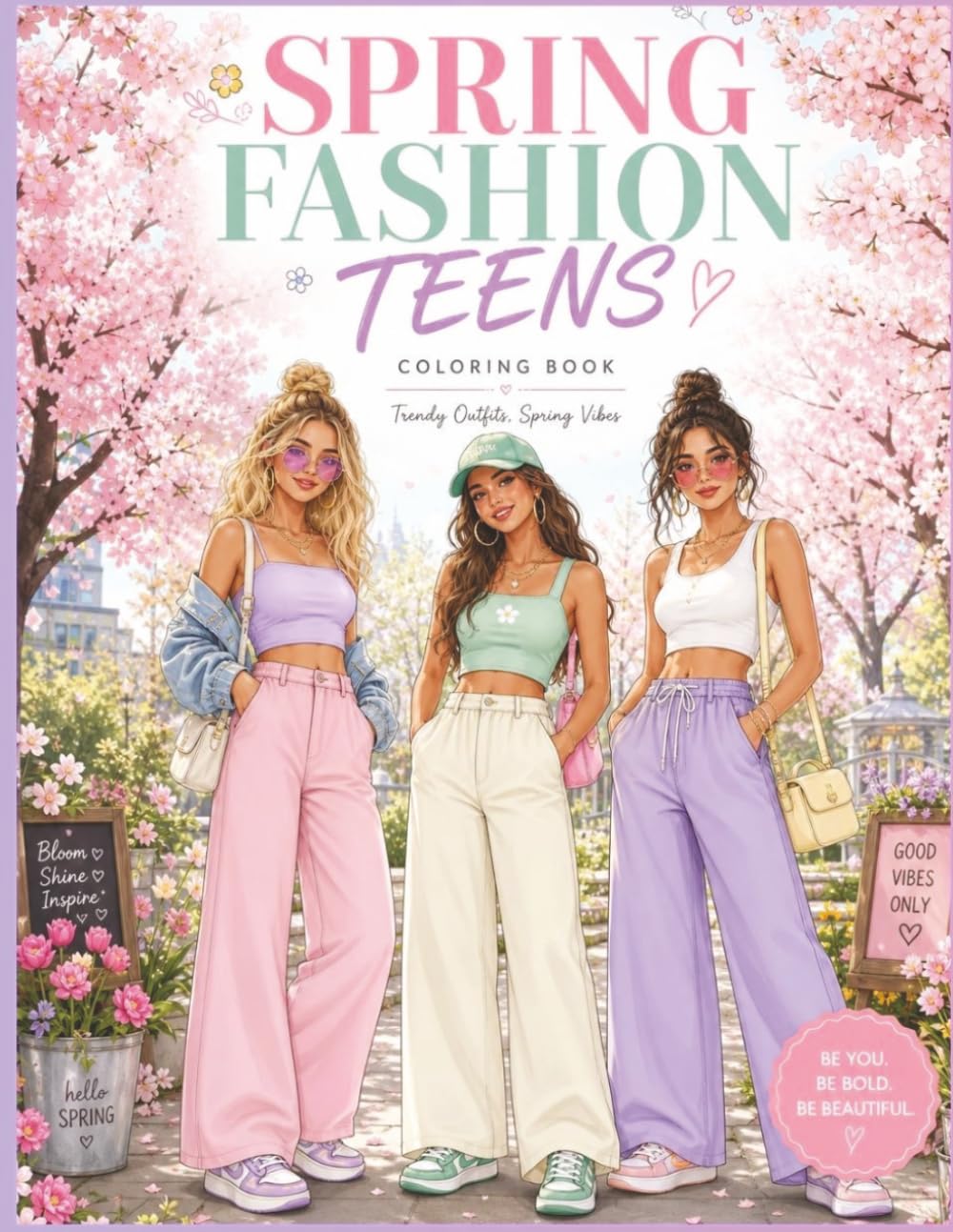 Spring Fashion Teens: 50 Spring Fashion Coloring Pages for Teens and Young Women (Dreamy Girls Coloring Series)