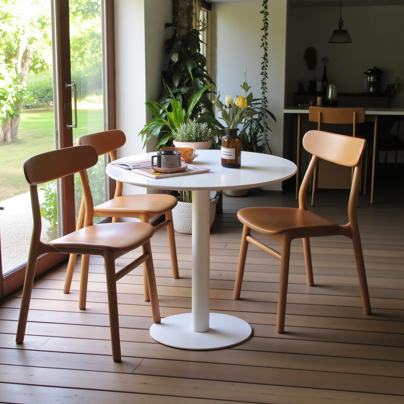 buybyroom Tavolo da Pranzo Rotondo Piccolo, Tavolo da Cucina, Tavolo da Bar, Tavolo Rotondo, 80 cm, Bianco