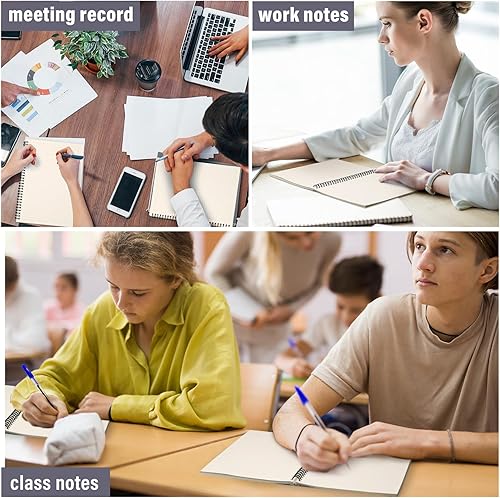 Miniatura 6 de Fuutreo 12 cuadernos en espiral para el trabajo A5 de 8.3 x 5.7 pulgadas, cuaderno de espiral con rayas universitarias, papel de estraza con