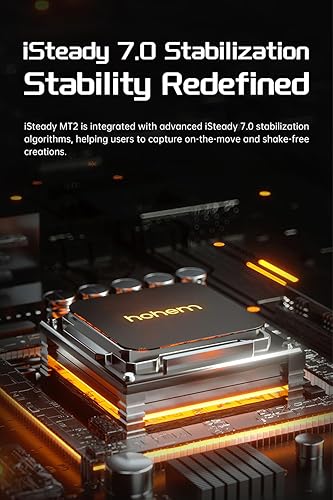 Miniatura 11 de Hohem iSteady MT2 Kit estabilizador de cámara con rastreador AIluz de llenado magnética, estabilizador cardán de 3 ejes todo en uno para cámara sin