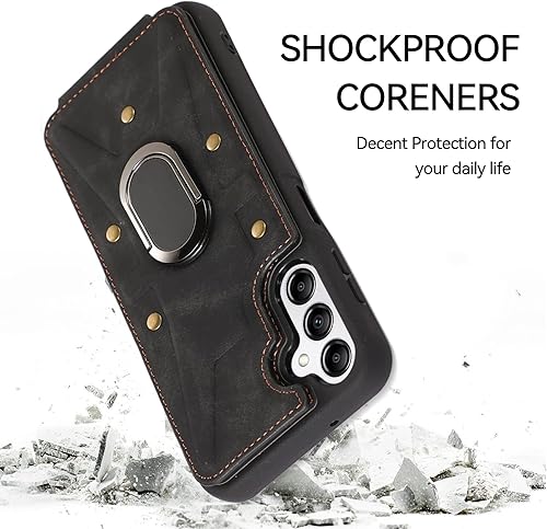 Miniatura 6 de Asuwish Funda para teléfono Samsung Galaxy A14M14 5G con protector de pantalla de vidrio templado y soporte de anillo para tarjeta de crédito,