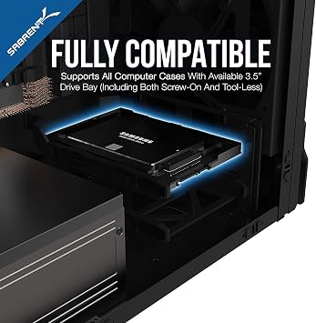 SABRENT 2.5 SSD & SATA Hard Drive to Desktop 3.5 SATA Bay Converter Mounting Kit (BK-PCBS)