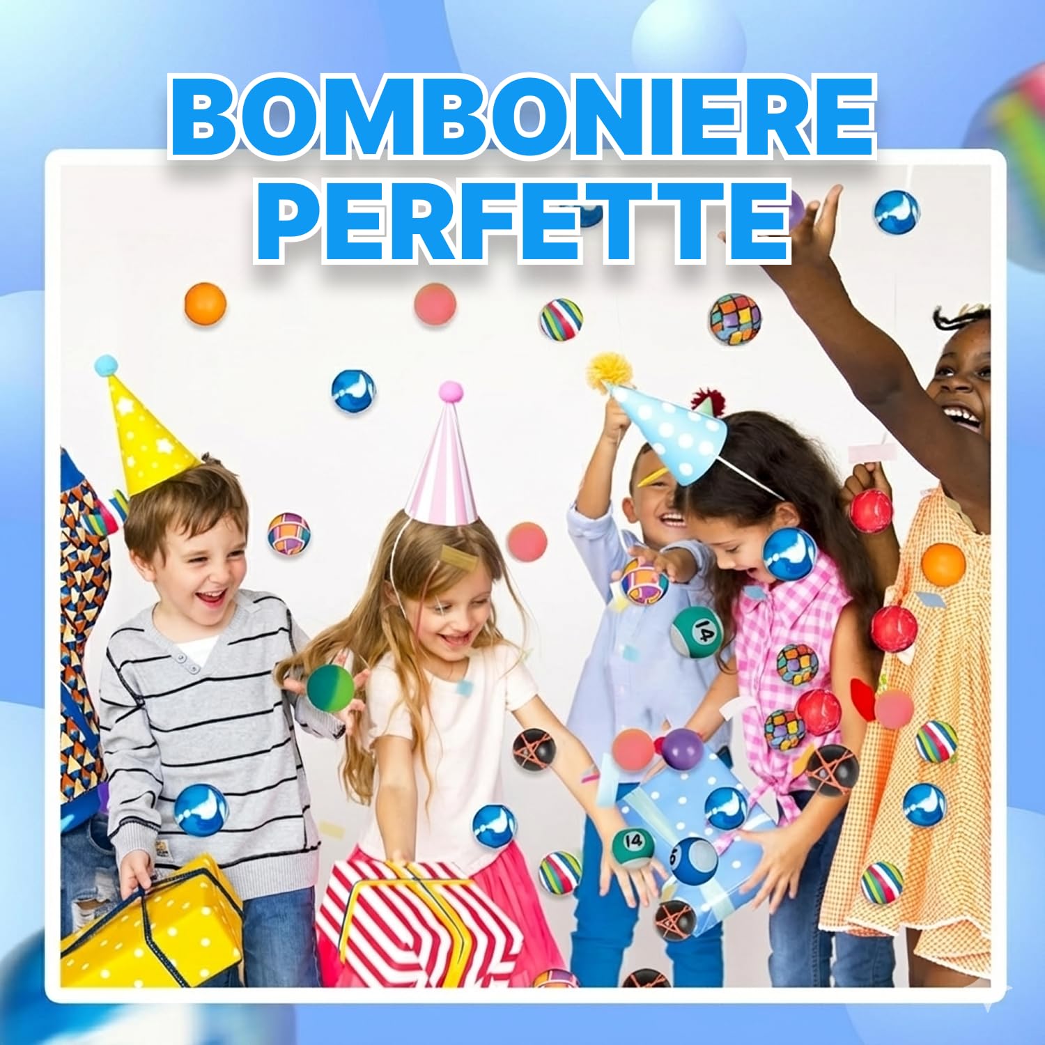 Bedwina Palline rimbalzanti sfuse - (27 mm) Assortimento di palline rimbalzanti ad alto rimbalzo, palline rimbalzanti in gomma colorate e piccole per bambini, confezione da 36 pezzi