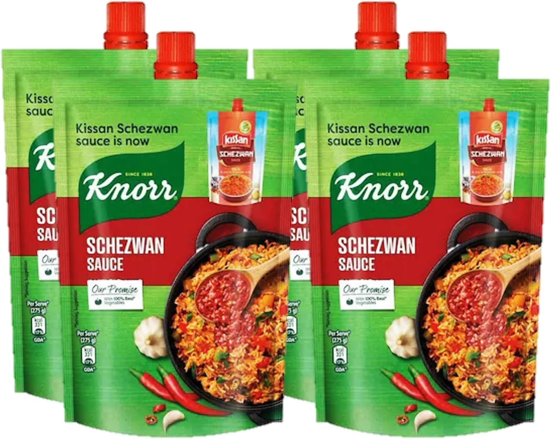 Kissan Knorr Schezwan Sauce, 200g (Pack of 4)
