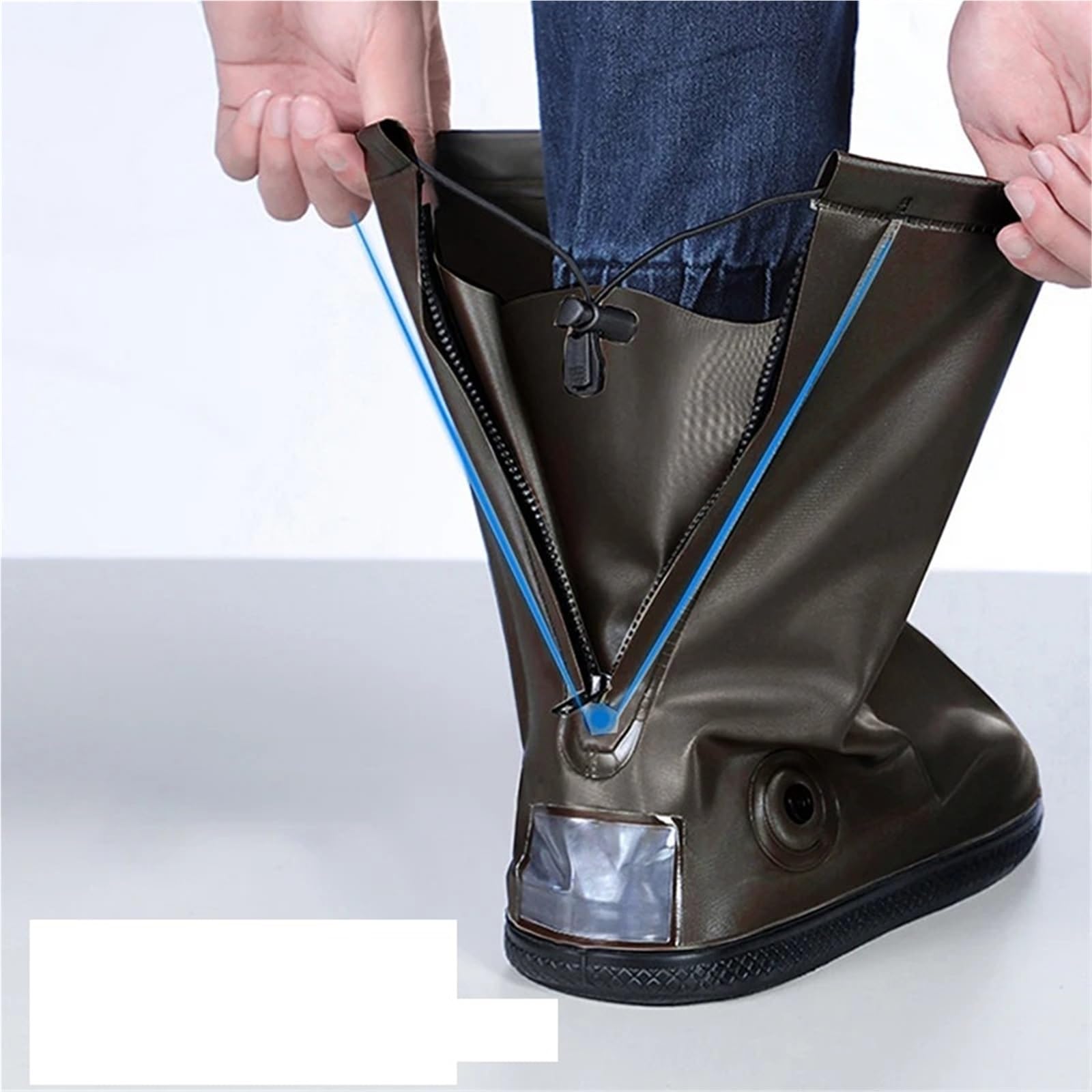 3 pares de cubiertas for zapatos, cubierta for Botas lluvia, impermeables for for hombres y mujeres, for exteriores for días lluviosos, antideslizantes tubo alto para Protección