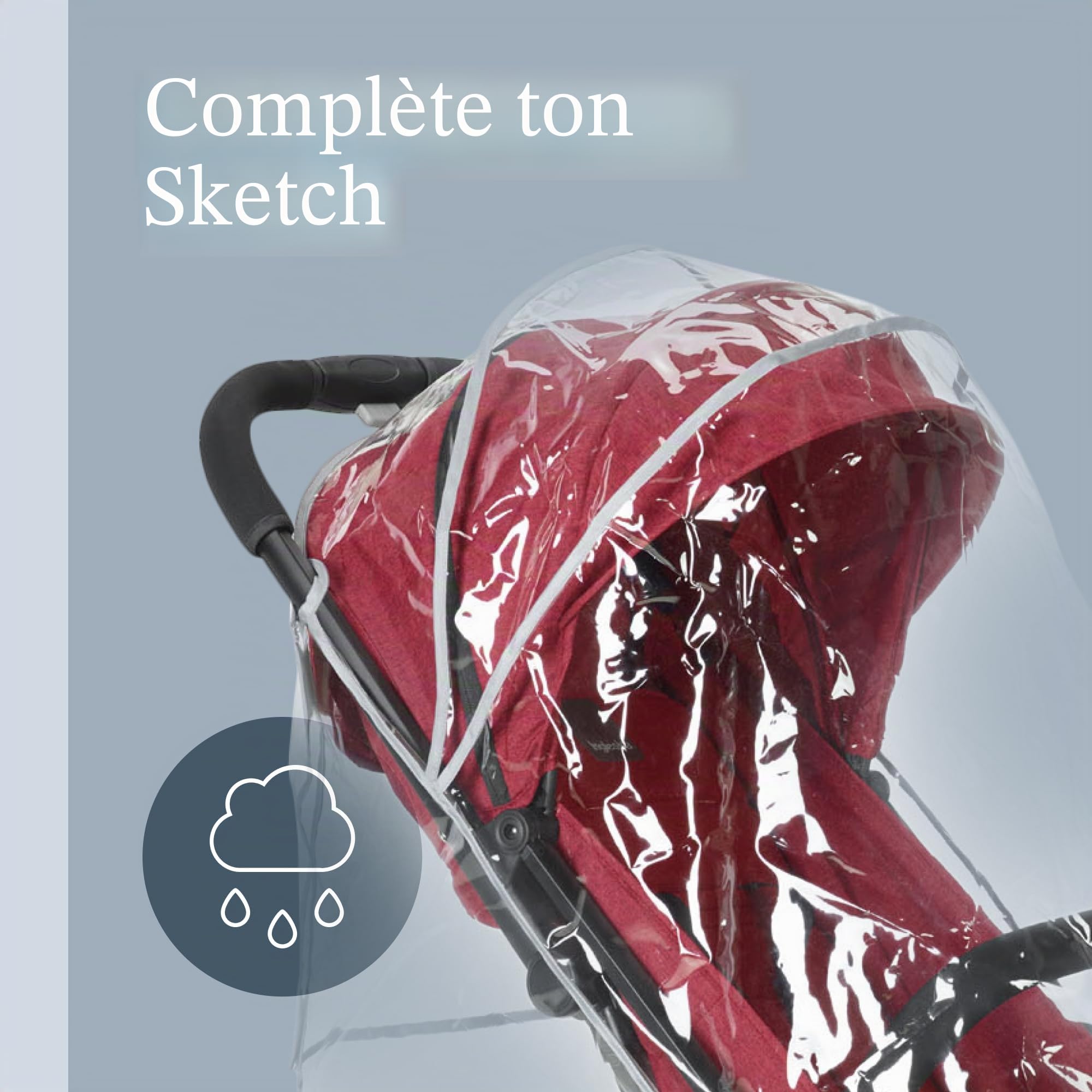 Inglesina Sketch Poussette Légère et Compacte, Noir, Confortable, jusqu'à 17kg, Pliage à une main, UPF 50+