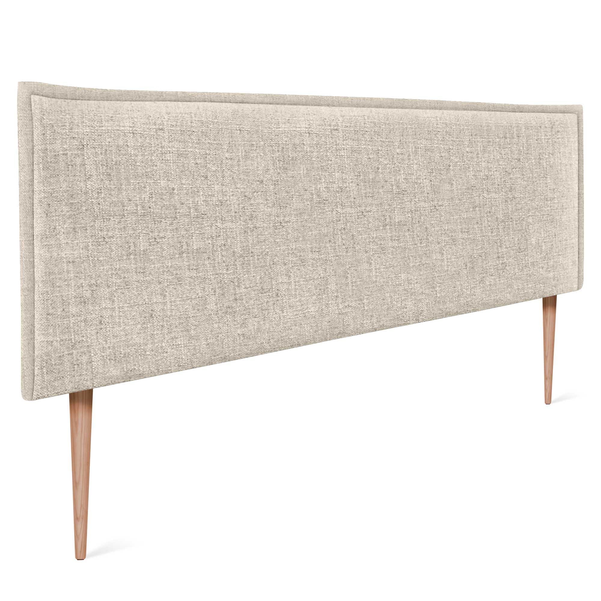 DHOME Solid Natural Linen Headboard with Trim Upholstered Headboard Bed Bedroom Modern Top Trending (Natural Linen, 160 x 105 cm with Legs (Beds 150/160)) - 1