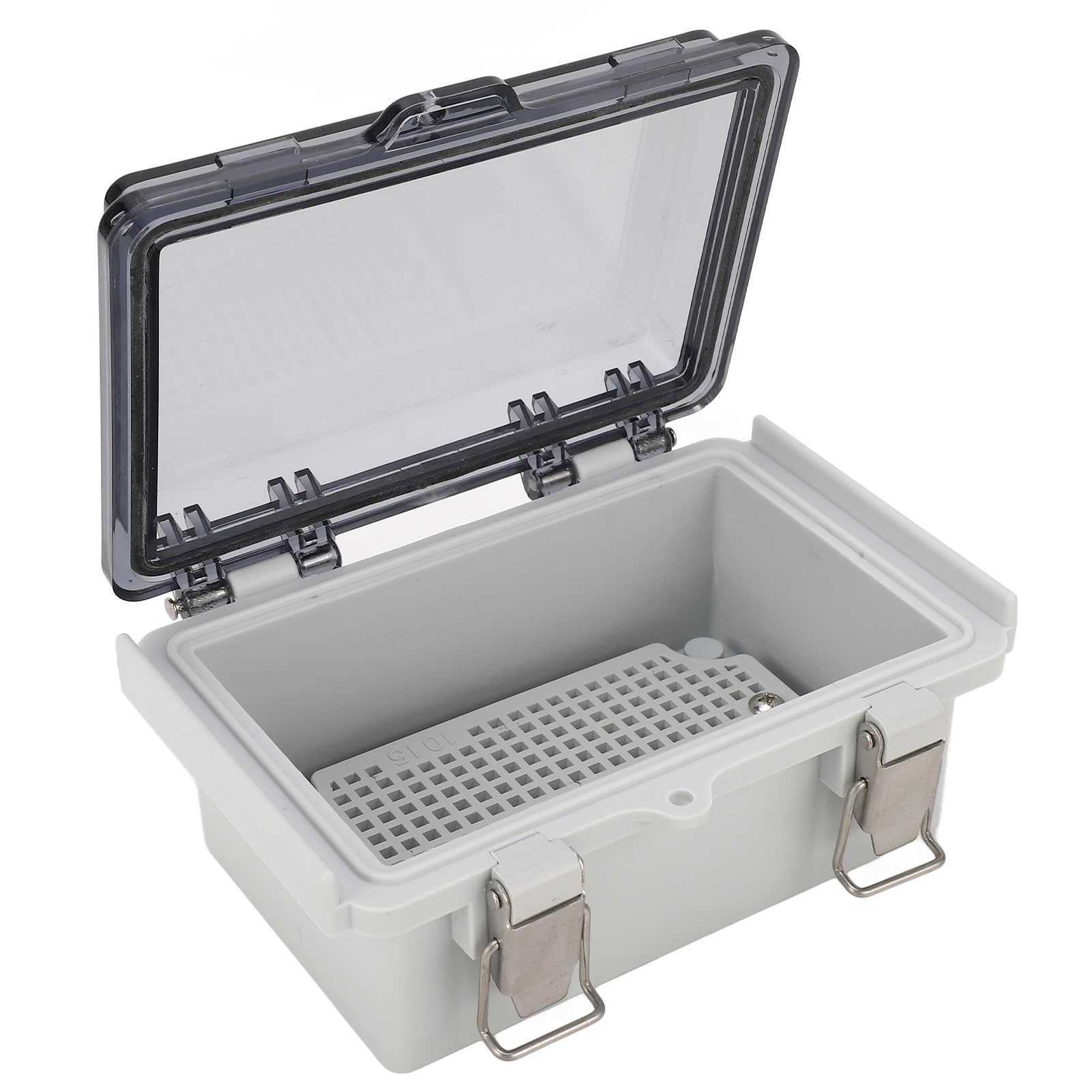 MOUMOUTEN Waterproof Junction Box, IP66 Outdoor ABS Plastic Transparente Electrical Enclosure with Mounting Plate Wall Brackets Weatherproof Hinged Grey Cover for Projects