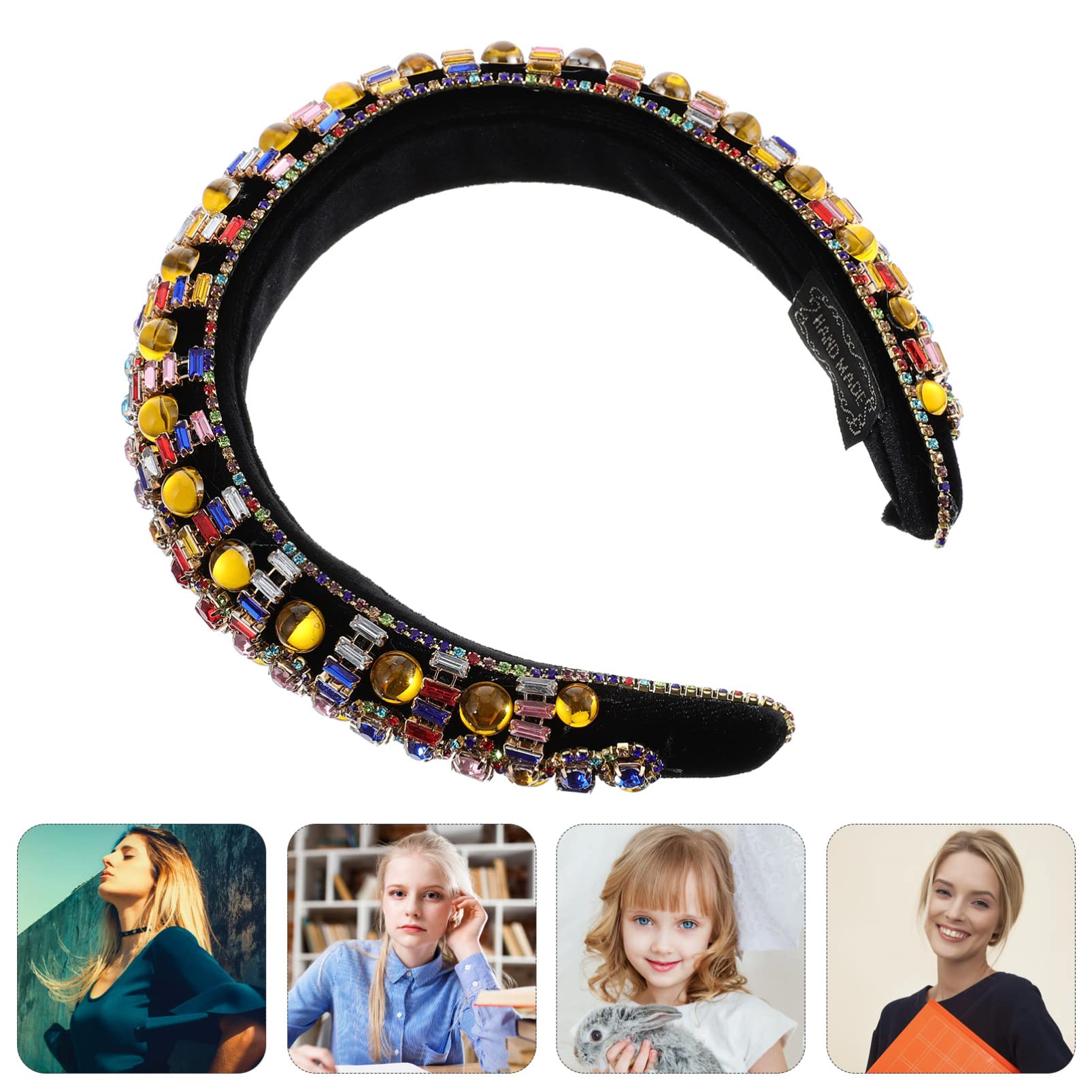 Ipetboom 3pezzi Cerchietto Fatta Mano Con Strass Accessorio Elegante Per Per Feste Matrimoni e Occasioni Speciali