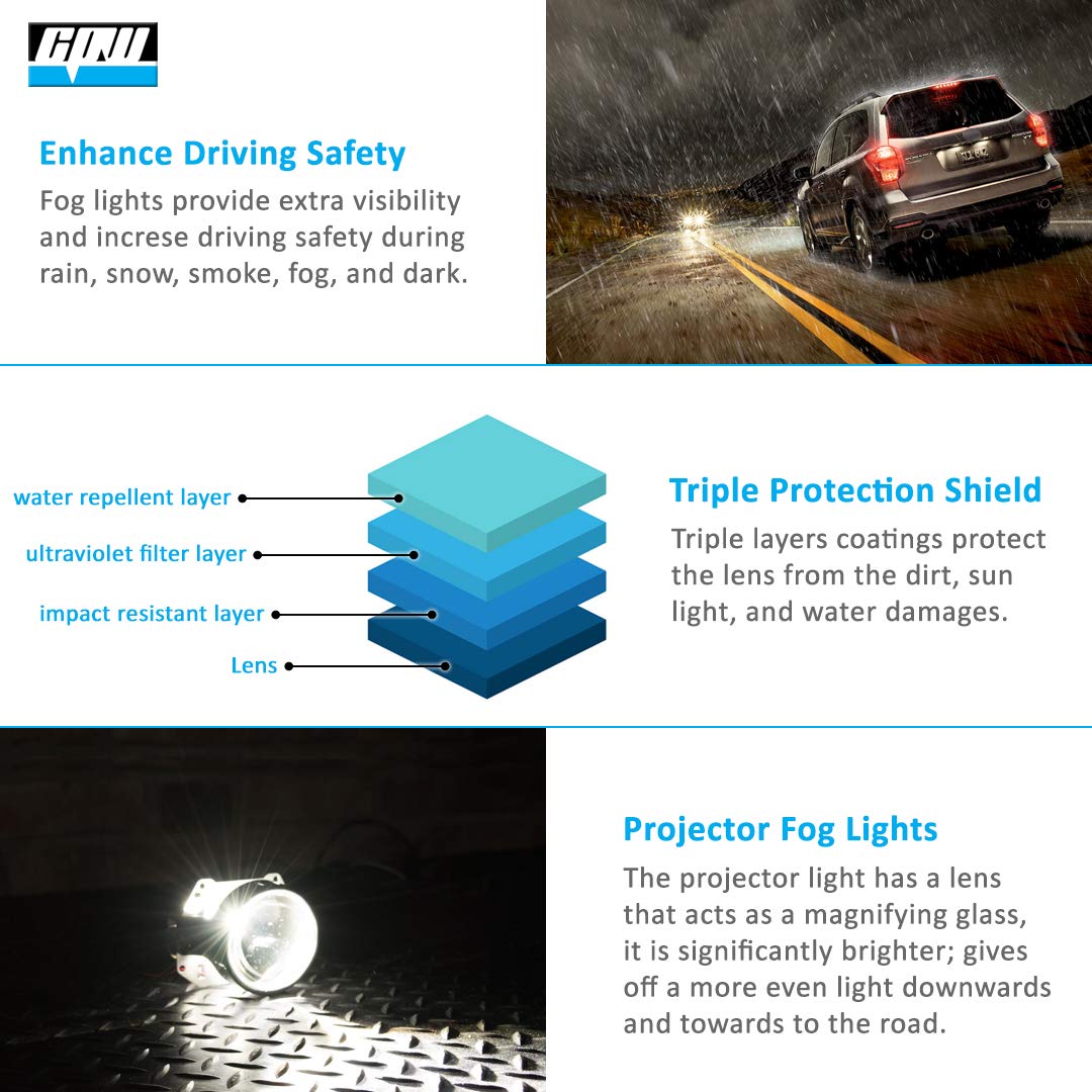 CPW Fog Lights Compatible with [2010 2011 2012 2013 2014 2015 Chevy Equinox] Driving Fog Lights + Switch + Wiring Kit