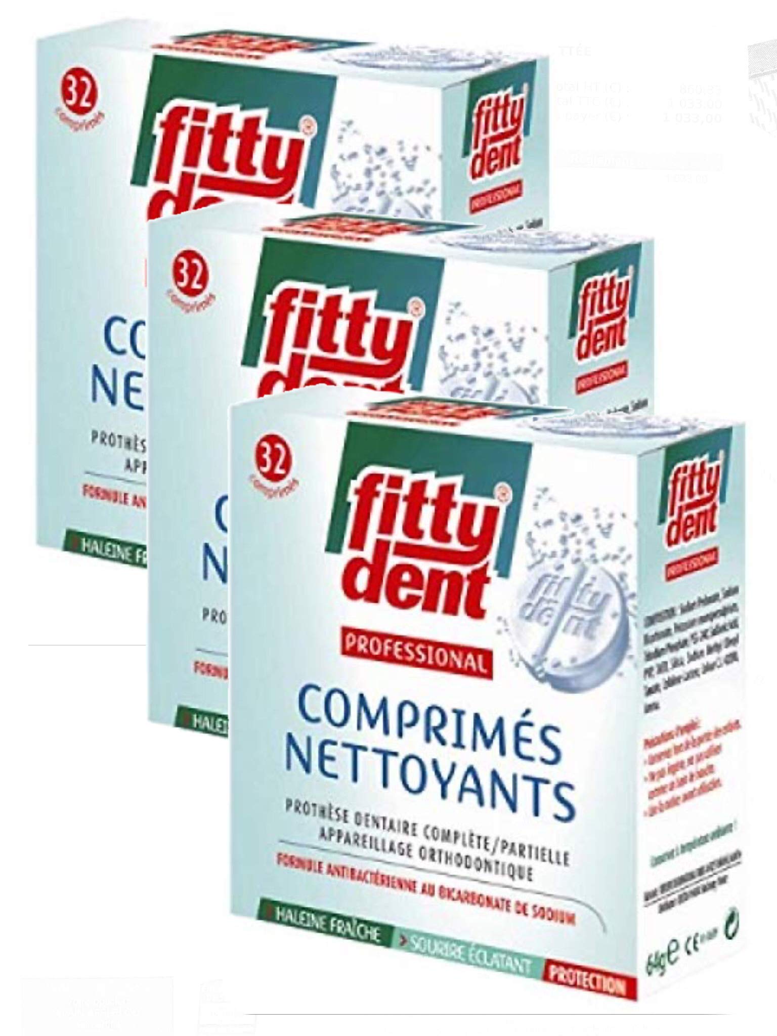 Fittydent comprimés nettoyants 32 unités -Lot de 3 Boites