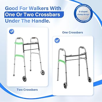 1 pcs Walker Platform Attachment with Adjustable Padded Cuff - Walker Platform Accessory to Preventing The Bracket from Sliding Down - U-Shaped Clamp Design Compatible with Most Walkers on The Market