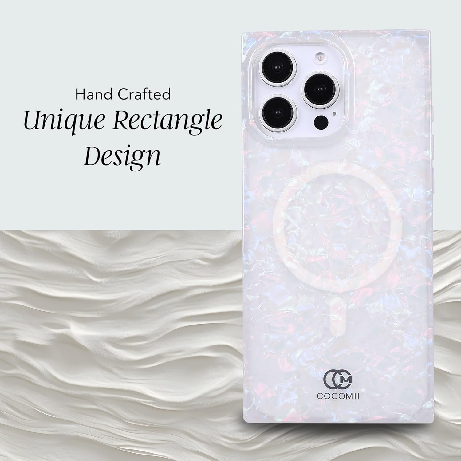 Cocomii Retangle Case for iPhone 16 Pro, Compatible with MagSafe, Iridescent Opal - Image 4