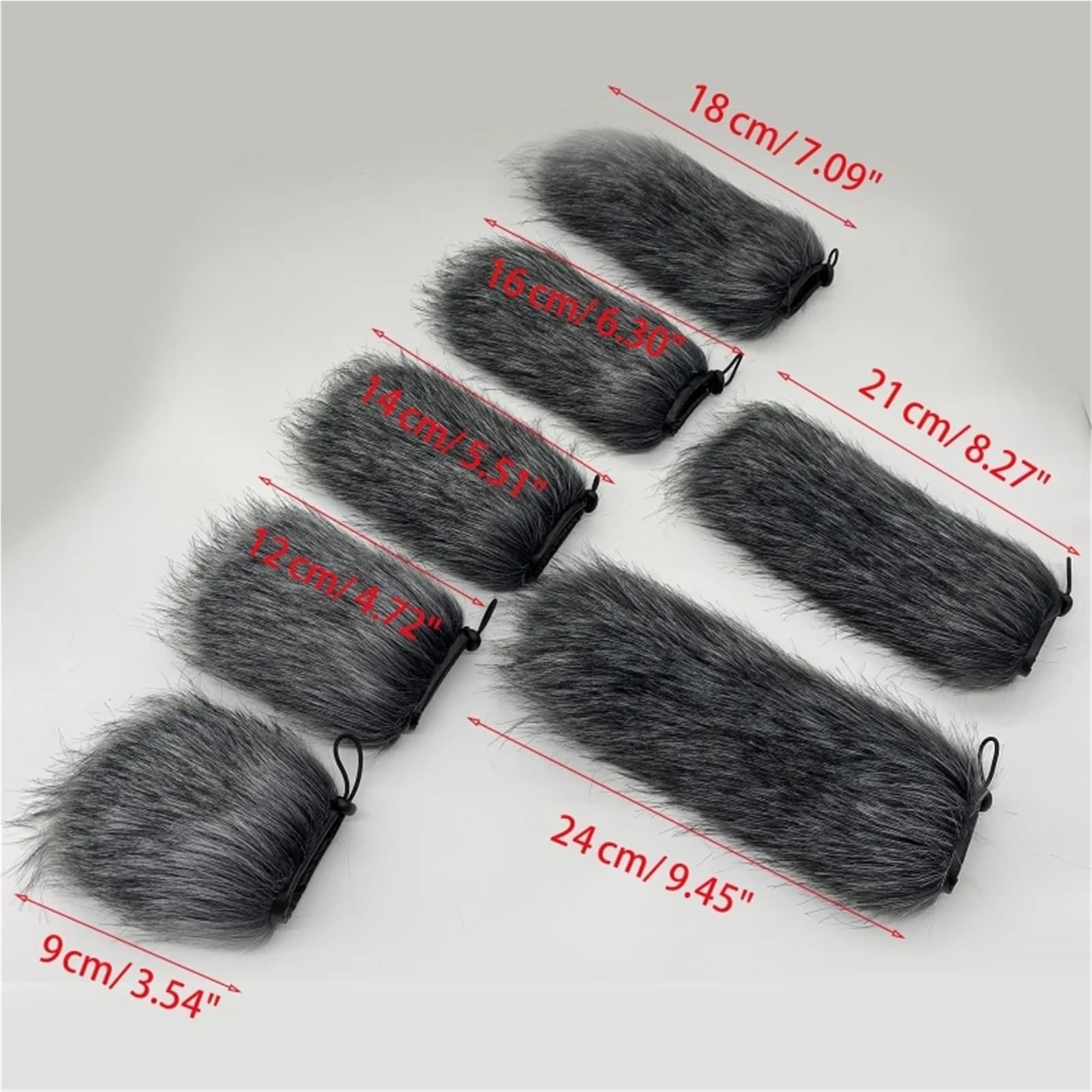 Furry - Protector de viento para micrófono (12-21 cm, 5/10 unidades)