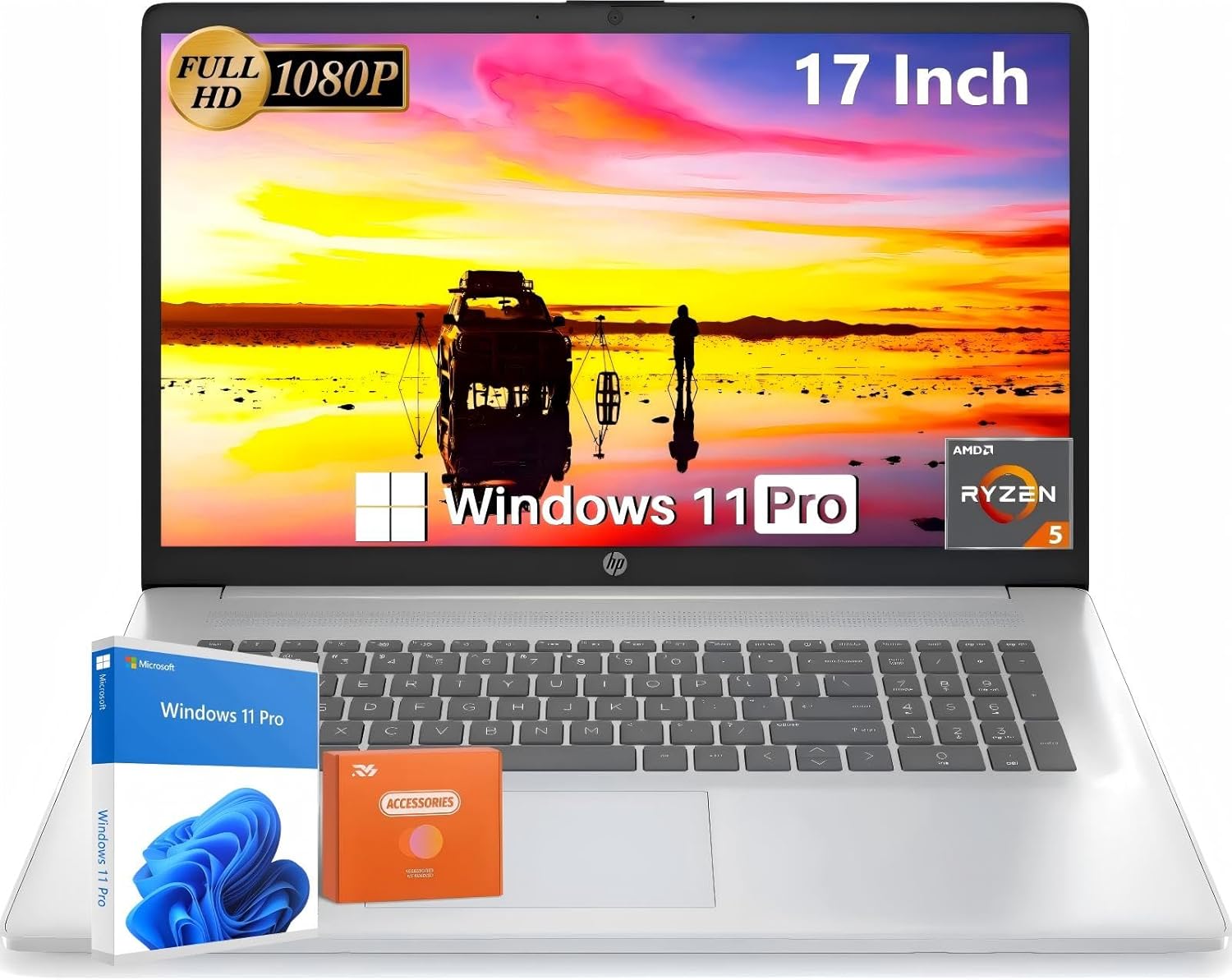 HP 17.3″ Laptop Computer – AMD Ryzen 5 7430U Hexa-Core (Up to 4.3 GHz), 64 GB RAM, 2 TB SSD, FHD IPS Screen, Radeon GPU, Wi-Fi 6, HDMI, Fast Charging, Long Battery Life, Windows 11 Pro, w/Accessories HP 17.3″ Laptop Computer – AMD Ryzen 5 7430U Hexa-Core (Up to 4.3 GHz), 64 GB RAM, 2 TB SSD, FHD IPS Screen, Radeon GPU, Wi-Fi 6, HDMI, Fast Charging, Long Battery Life, Windows 11 Pro, w/Accessories