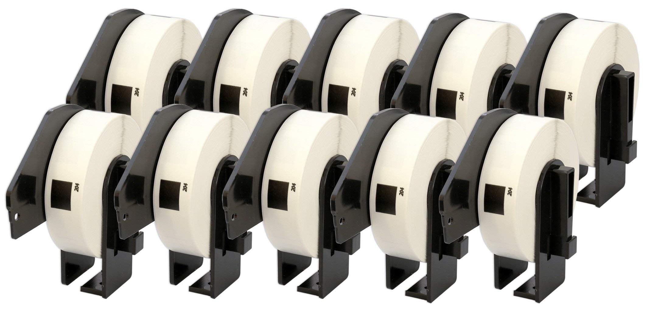 10x DK-11204 17 x 54 mm Rollos de etiquetas multiusos compatibles (400 etiquetas por rollo) para P-Touch QL-1110NWB QL-1100 QL-1060N QL-500 QL-500A QL-570 QL-580 QL-700 QL-710W L-800 QL-810W QL-820NWB