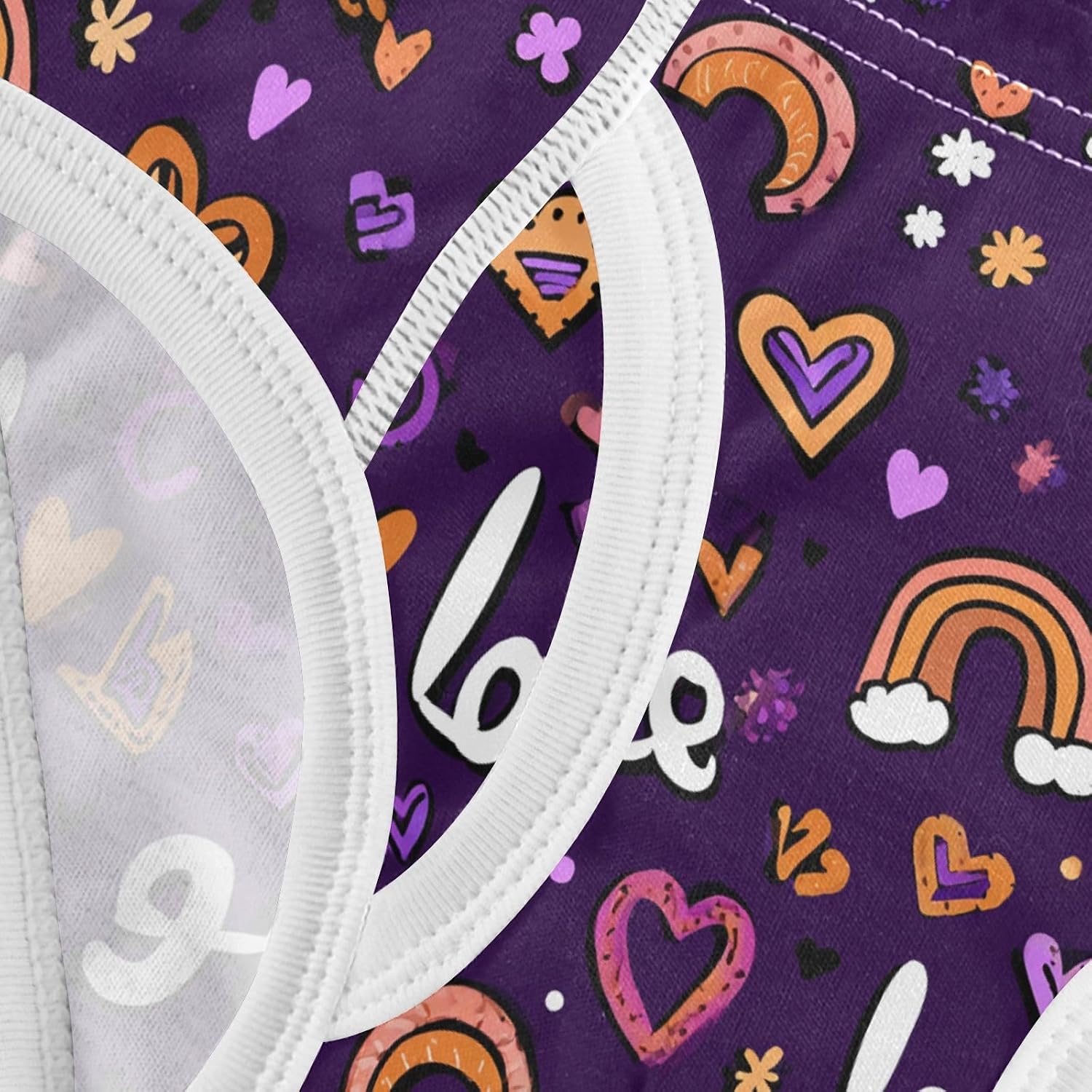 visesunny Boys Training Underwear Purple Heart Love Breathe Cotton Potty Briefs Size 2T-8Y for Toddler