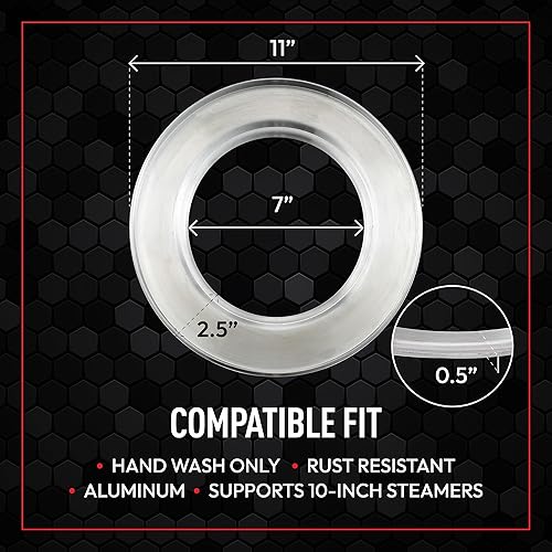 Miniatura 2 de Helen's Asian Kitchen Anillo de vapor de bambú de alta calidad – Adaptador de vapor de aluminio de 11 pulgadas para cestas de vapor de bambú de 10