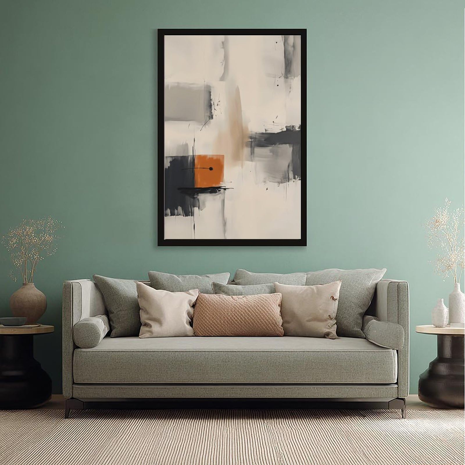 ELKPDOE Warmes neutrales Poster mit sanftem orangefarbenem Akzent, abstraktes und minimalistisches Poster, 7 Leinwandposter, Schlafzimmer-Dekor, Sportlandschaft, Büro, Raumdekoration, Geschenk