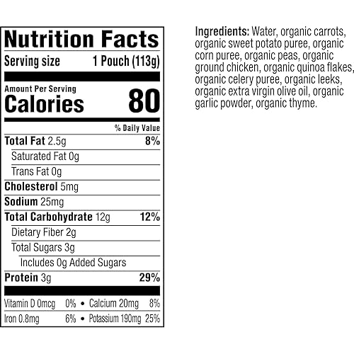 Miniatura 7 de Plum Organics Etapa 3 Alimento orgánico para bebés zanahoria garbanzos guisantes carne y tomate bolsas de 4 onzas paquete de 12 el embalaje puede