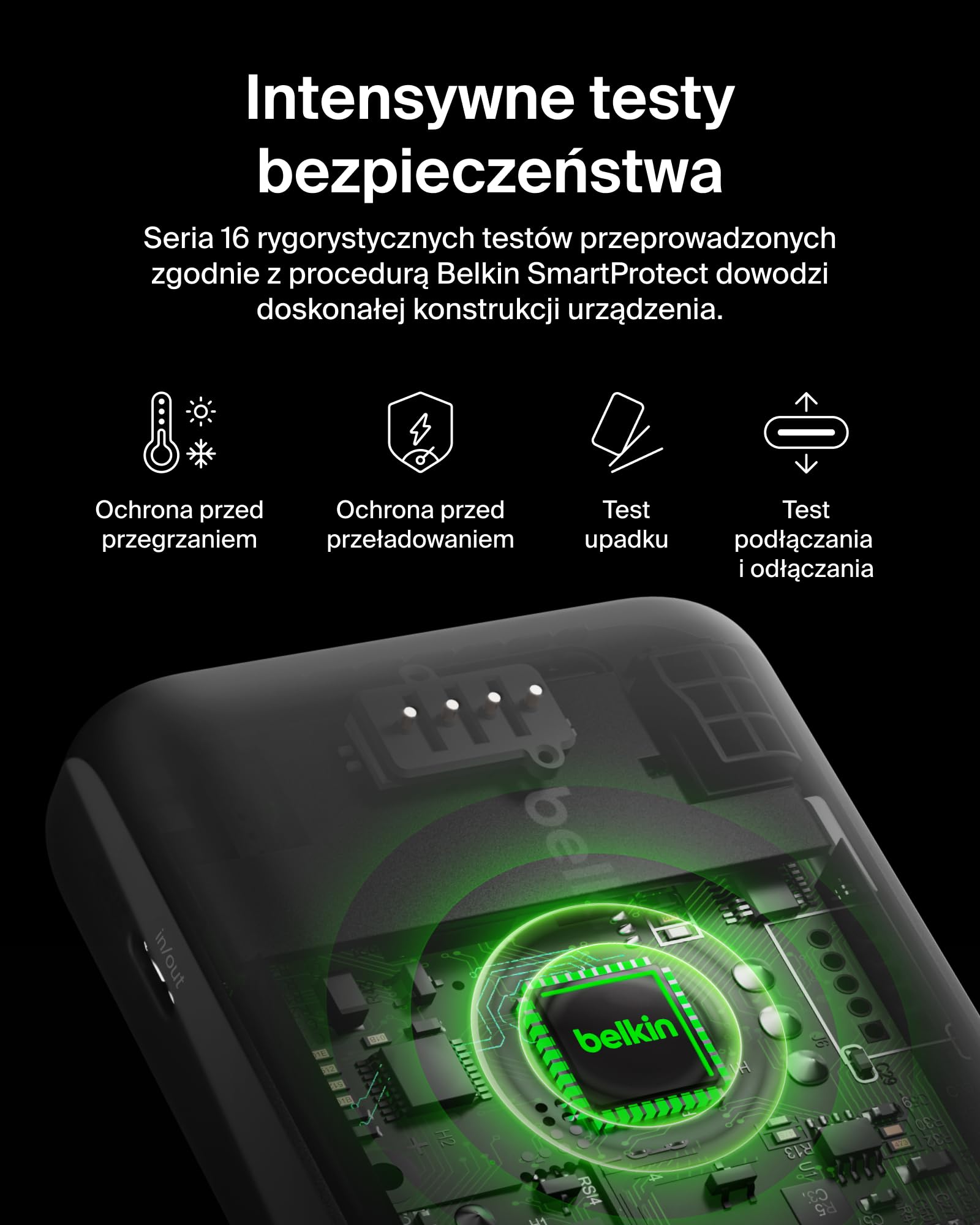 Belkin Bezprzewodowy powerbank BoostCharge Pro 8000 mAh z Qi2, ładowarka zgodna z MagSafe + rozkładana podstawka – do telefonów iPhone 16, 16 Plus, 16 Pro, 16 Pro Max, iPhone 15 i innych – czarny, 8K