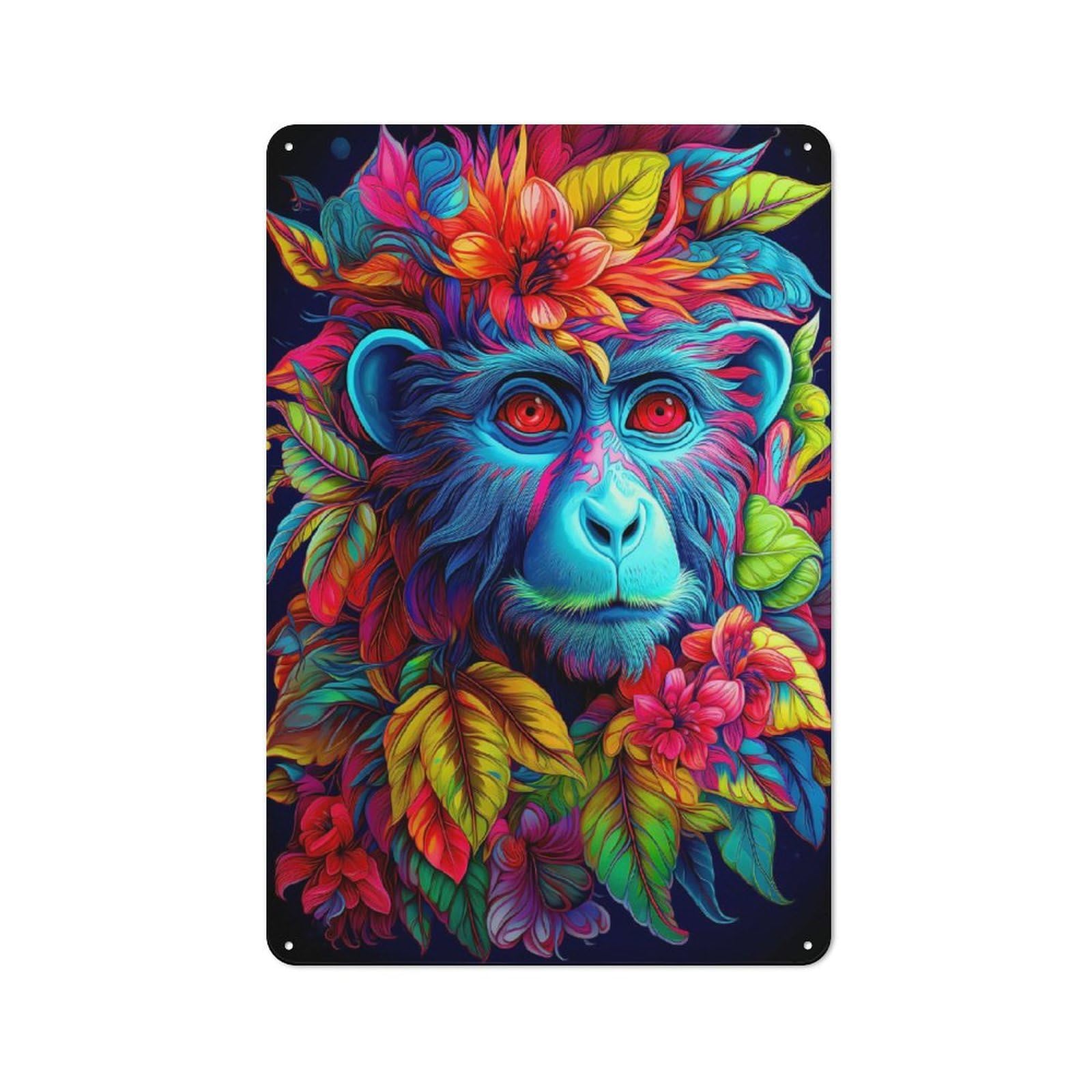 Creative Monkey Office Metal Sign 30x20cm, Study Room Decor for Workspace, Cafe, Shop Or Desk Area
