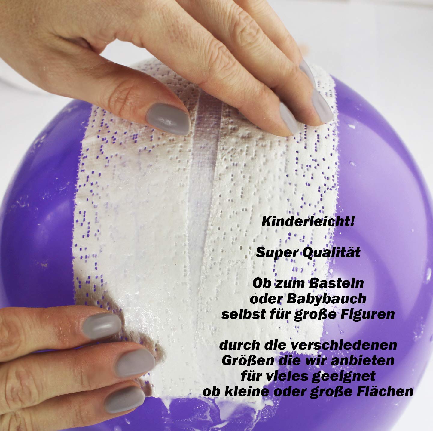 24 Rollen Gipsbinden 20 cm x 3 m insg. 72 Meter Babybauch Gipsabdruck tauchfertig von Romed
