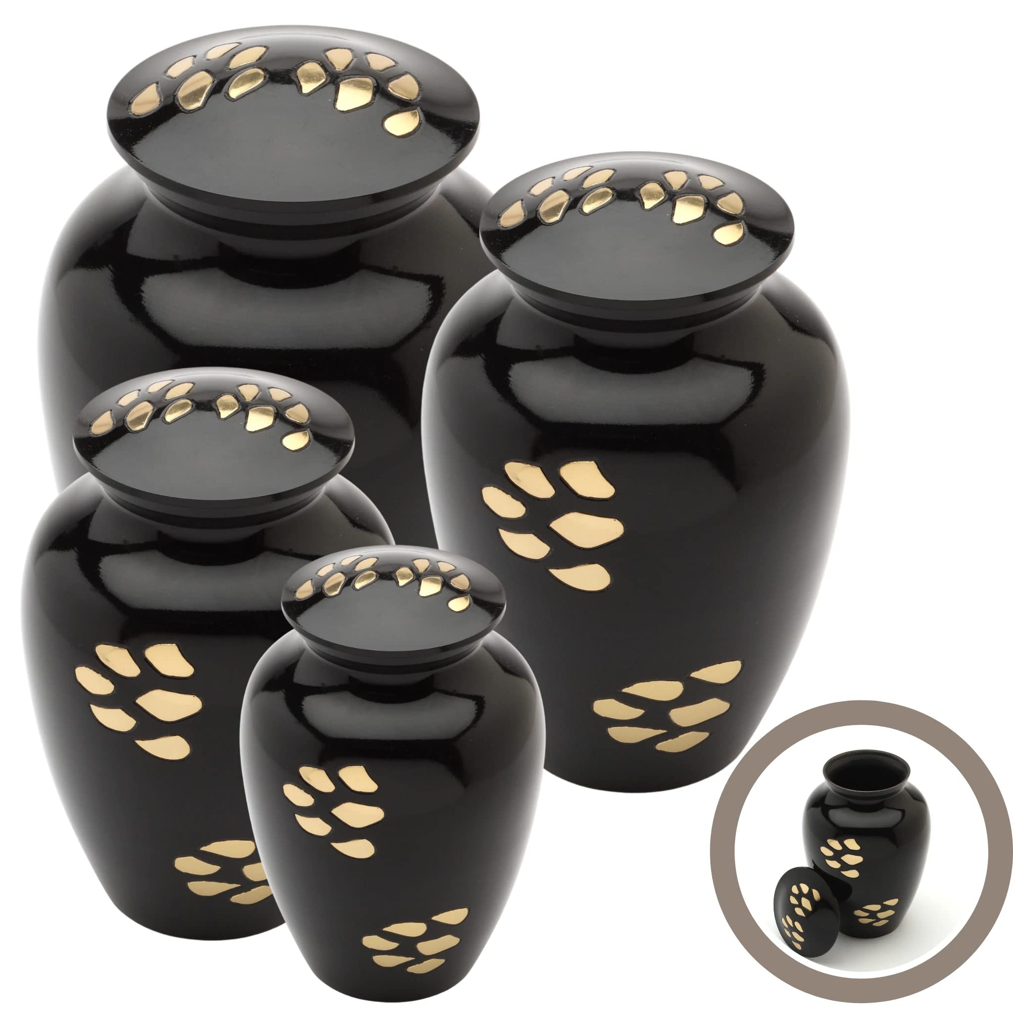 Urns UKHand Crafted Funeral Bedford Black Cremation Ashes Pet Urn Range
