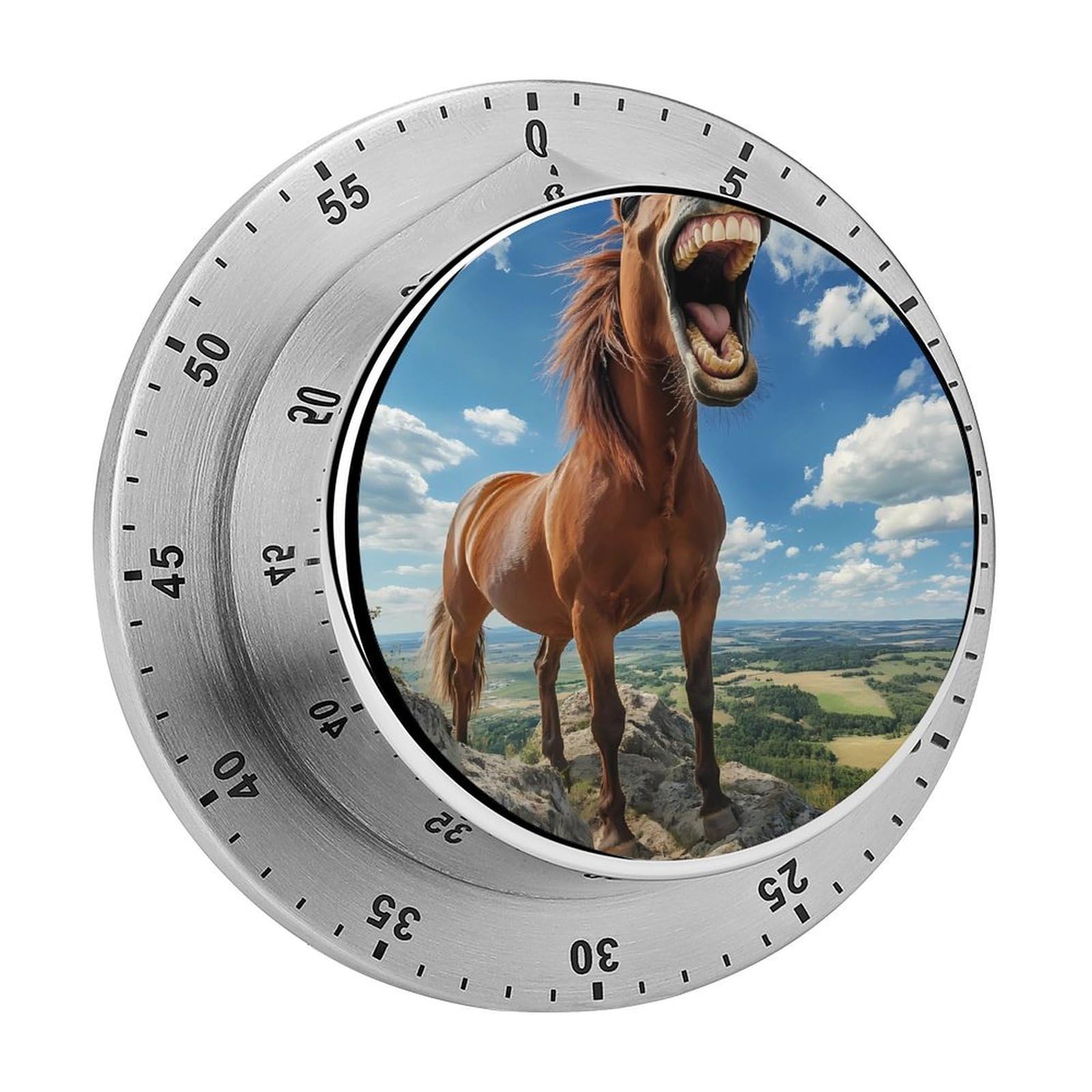 an Angry Horse Magnetic Timer for Kitchen Cooking Productivity Stainless Steel Timers with Alarm