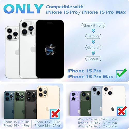 Miniatura 7 de imluckies Protector de lente de cámara para iPhone 15 Pro Max, anillo individual de aleación de aluminio transparente HD, película de protección de