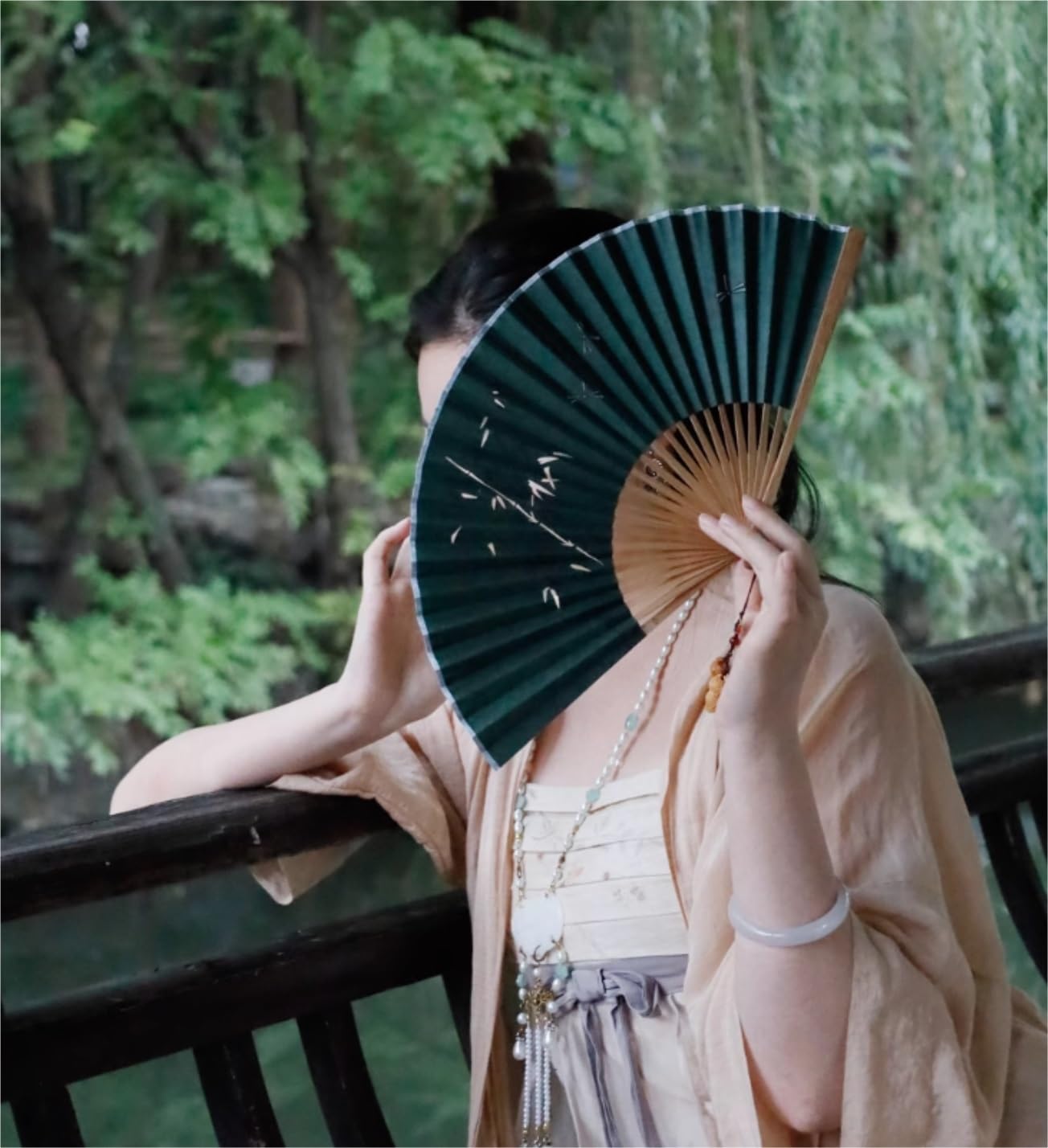 Abanico Plegable Chinese Abanico Japonés Abanico 1 Uds. Abanico Chino Vintage para Mujer Y Hombre, Ventilador Plegable Japonés Elegante Y Encantador, Amplia Gama De Usos Abanico de Mano(Blue)