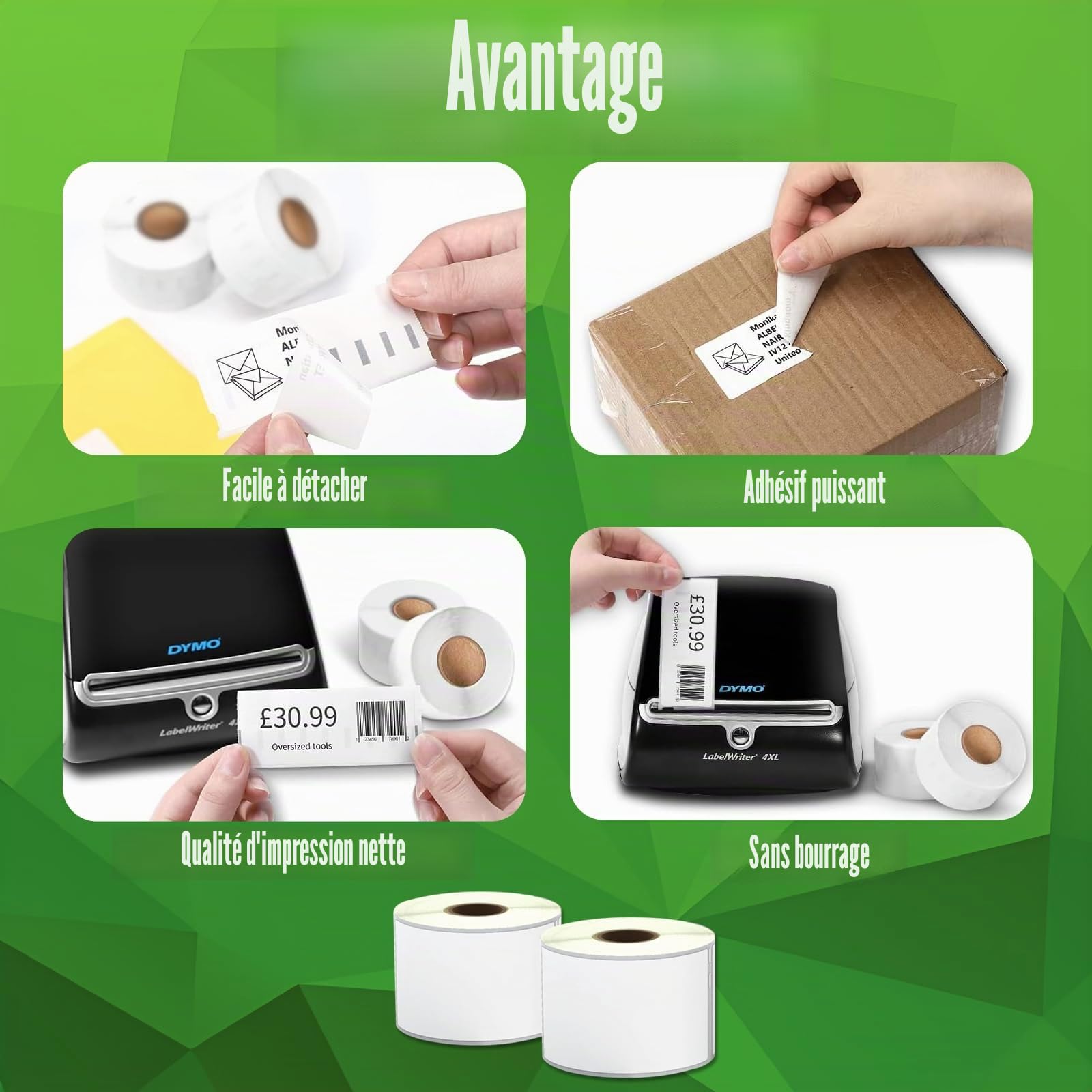 Printing Pleasure 20 x 99012 Étiquettes pour Dymo LabelWriter & Seiko Imprimante d'étiquettes | 36mm x 89mm | 260 Étiquettes par Rouleau