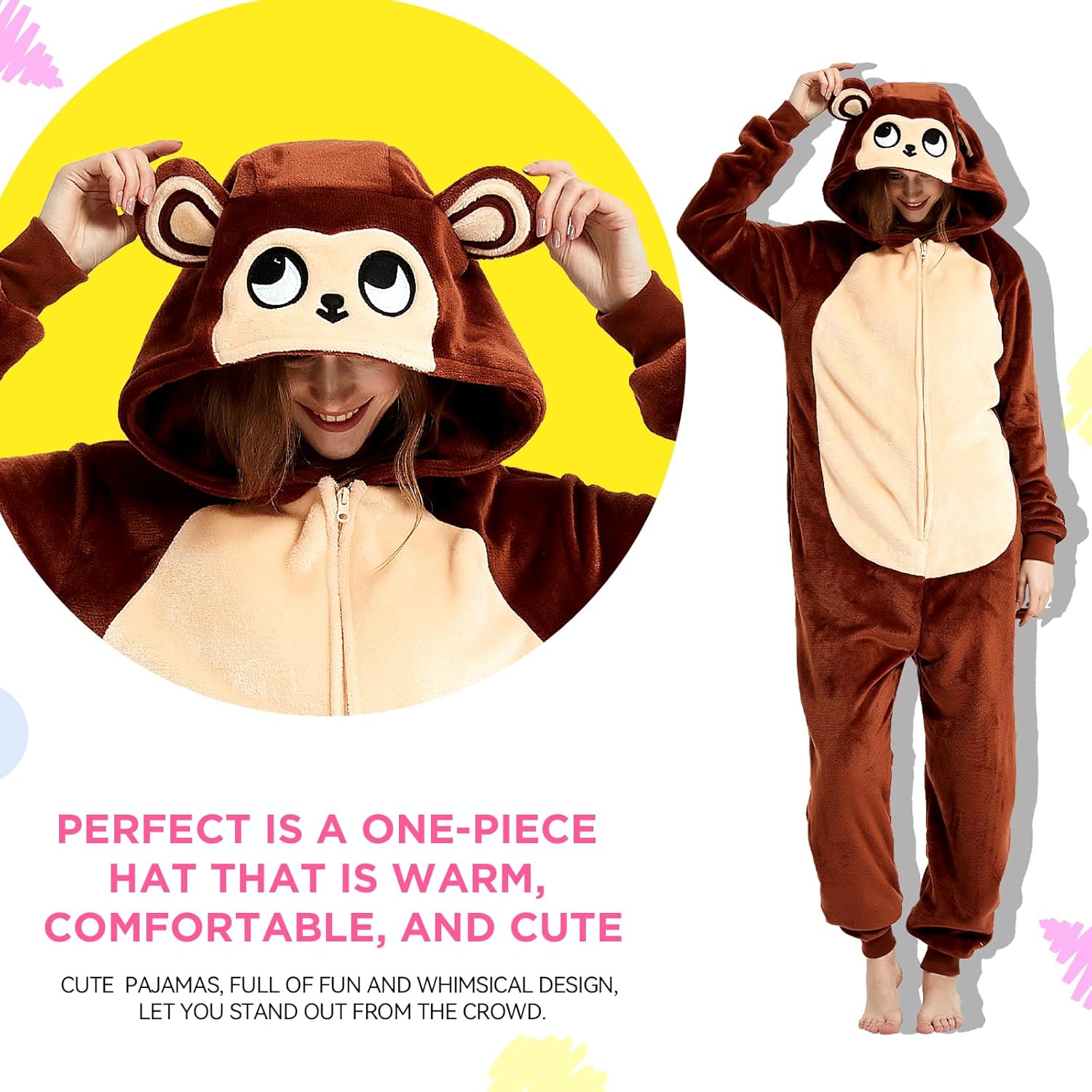 Snug Fit Adult Unisex Onesie Cosplay Costume，One Piece Pajama Halloween Homewear Suit for Women and Men - Image 4