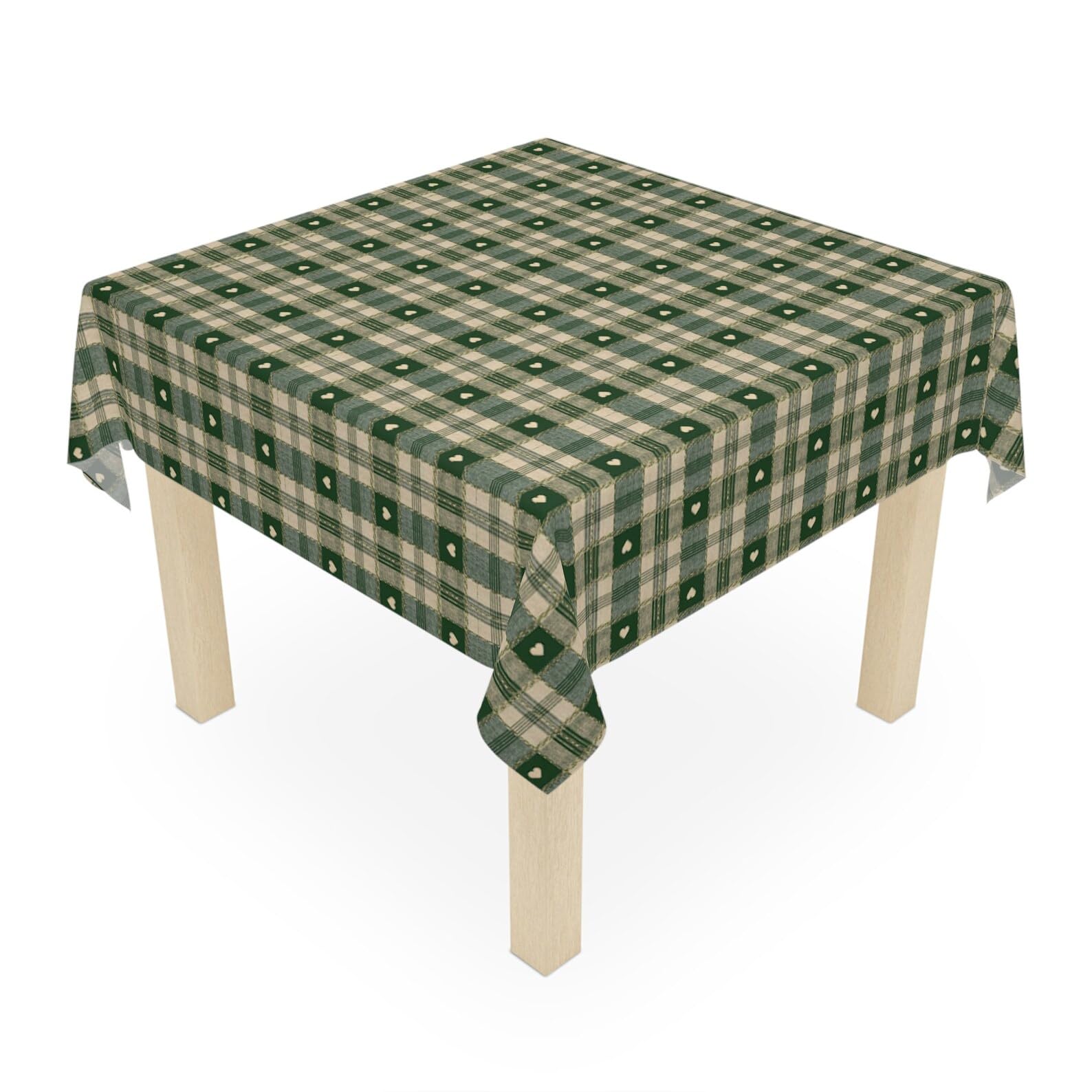 AKAKUS Table Cloth Wipeable Tablecloth PVC Plastic Wipe Clean Waterproof Square Table Cover Protector for Kitchen Picnic Outdoor Indoor (Green, 137x137.cm (54"x54" inch))