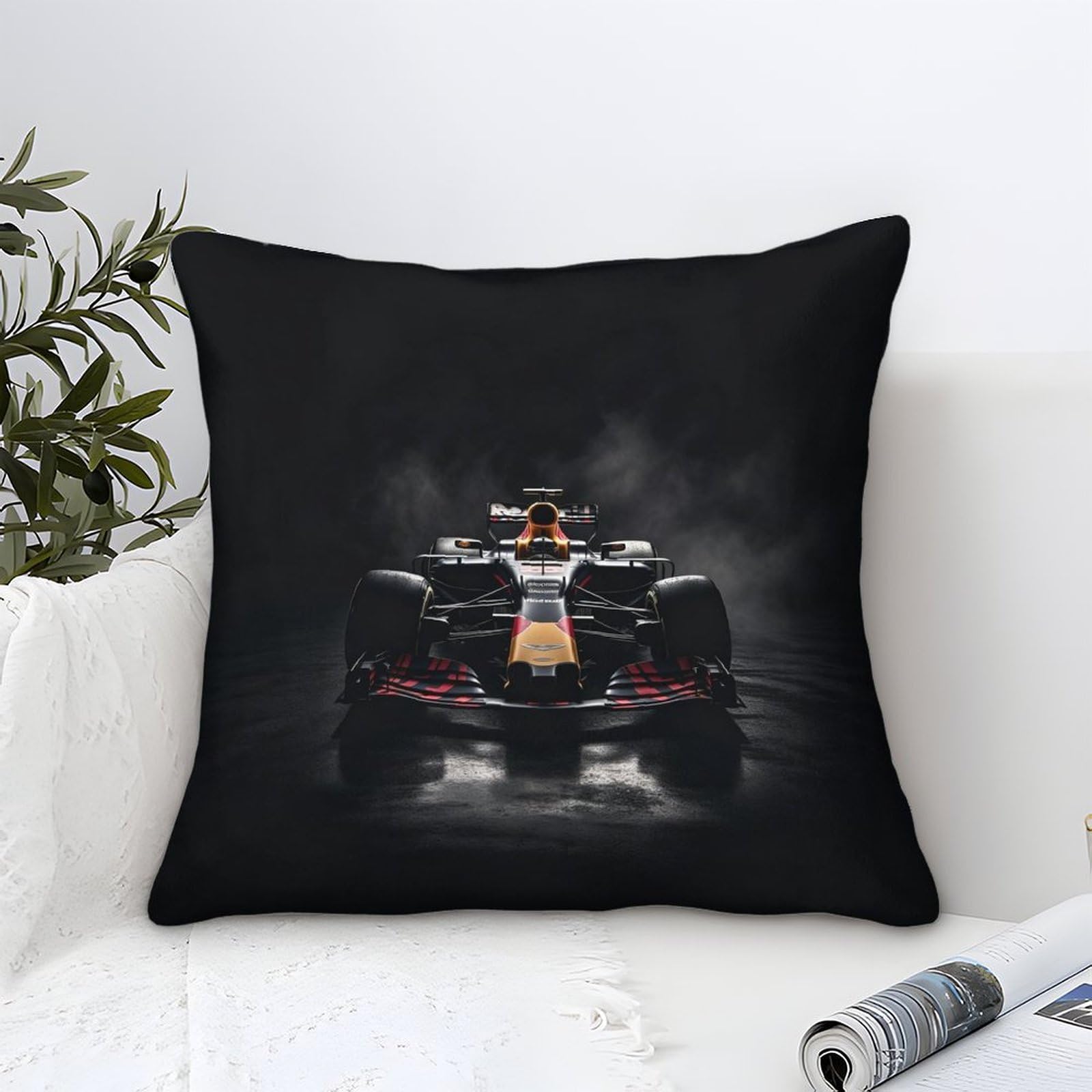 3U6C4M9K 40x40cm Formulaa Racing Cushion Covers, Microfiber Decorative Racing Car Throw Pillow Covers for Sofa Couch Car Bedroom Home Decor