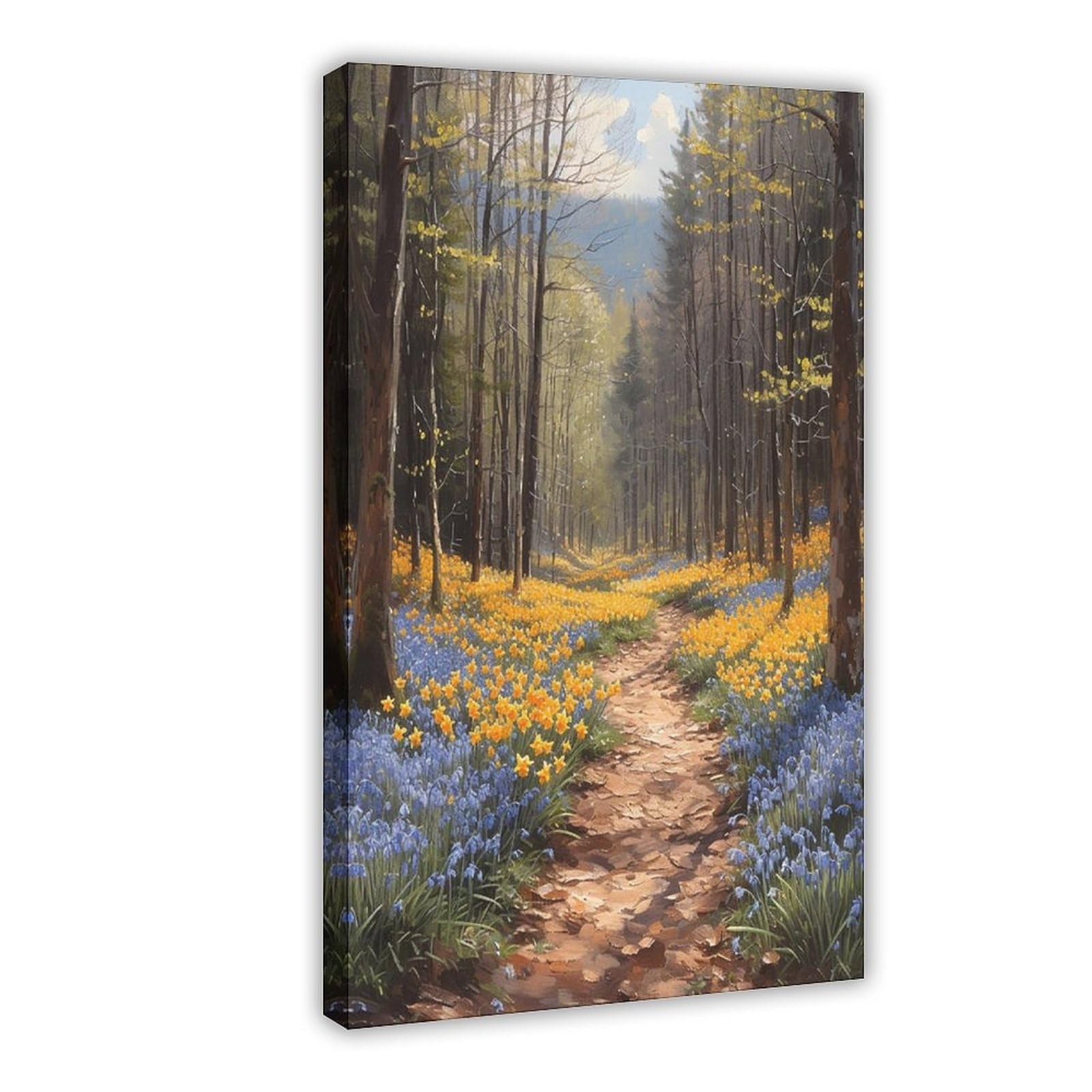 Oquajk Spring-Flowering Daffodil Canvas Poster Bedroom Decor Landscape Office Room Decor Gift 16X24inch(40X60cm)