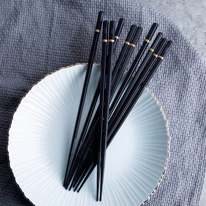 Palillos reutilizables CHFYIJYHM de aleación premium con diseño elegante para mesa 6