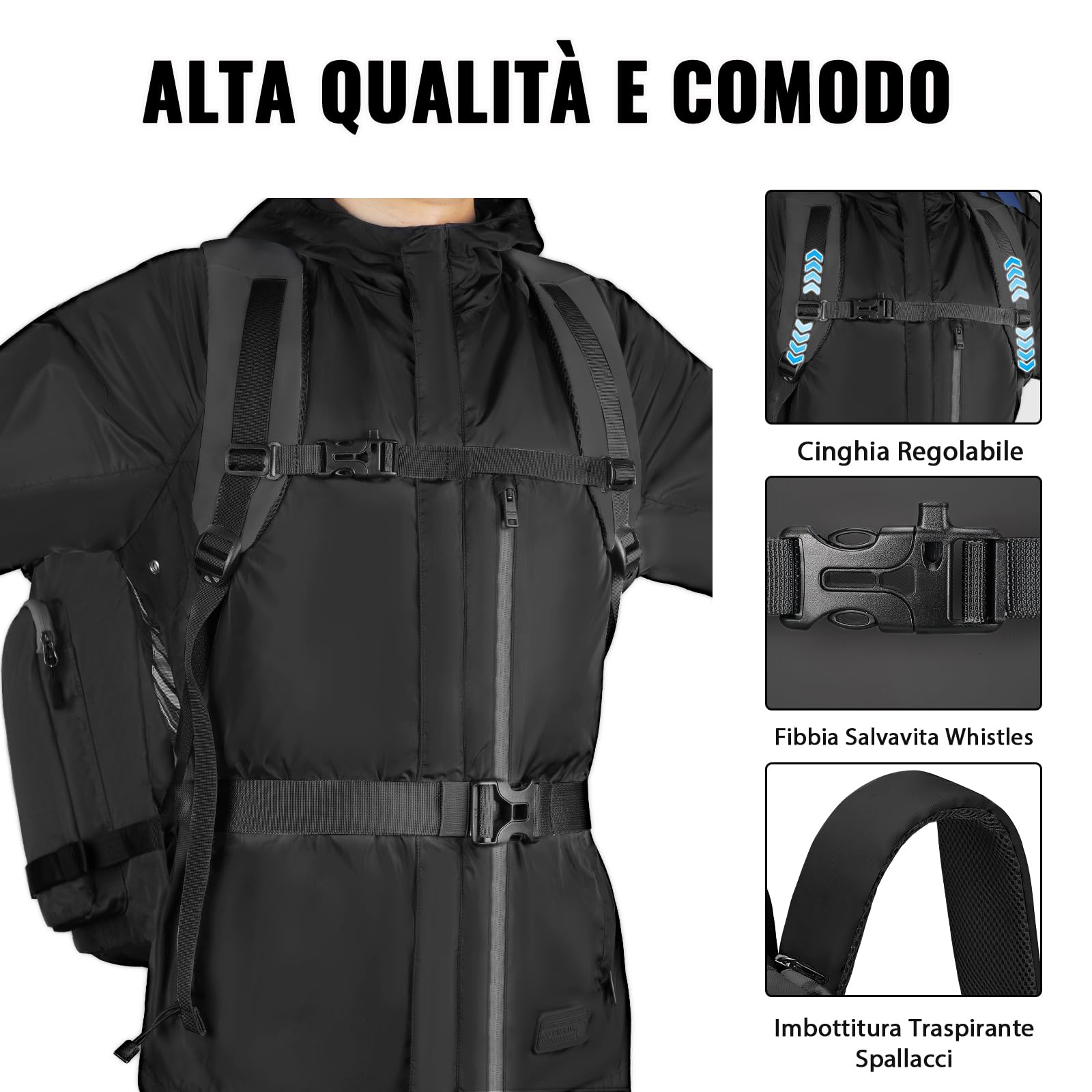 YOREPEK Zaino Porta Scarponi Sci, Impermeabile Sacca Porta Scarponi da Sci e Casco, 65L, Grande Zaino Snowboard con 8 Scomparti Separati per Casco, Occhiali, Guanti, Giacca, Attrezzatura Sciistica